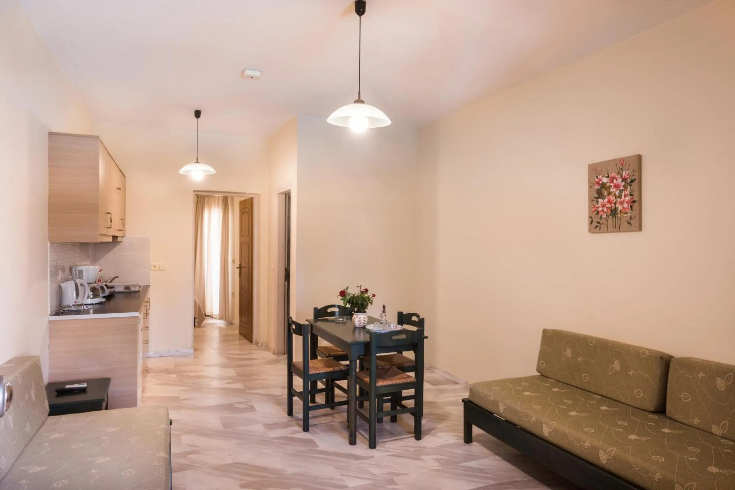 Living room in Mythos Beach Hotel Apartments