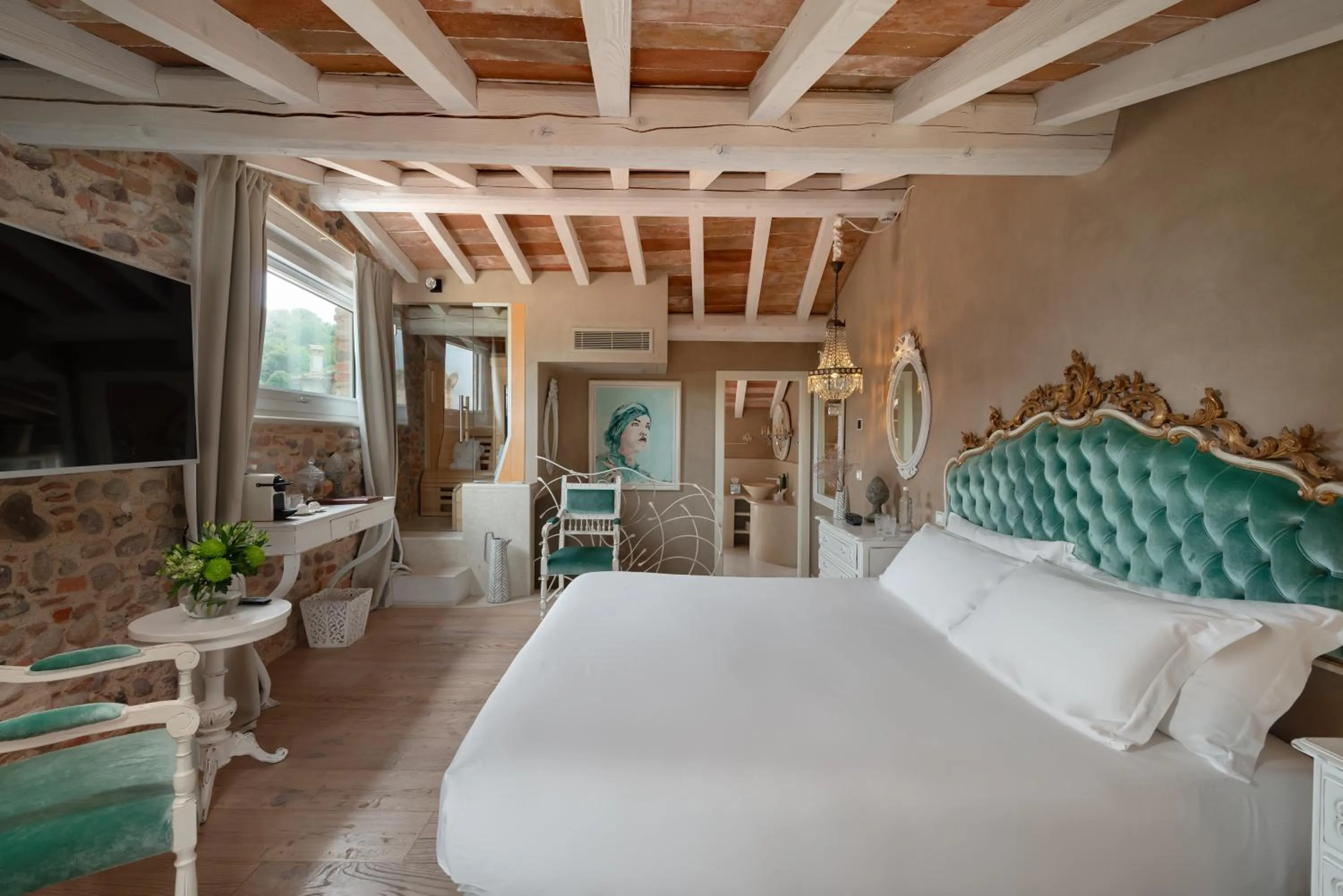 Bed in Regia Rosetta - Royal Rooms Borghetto