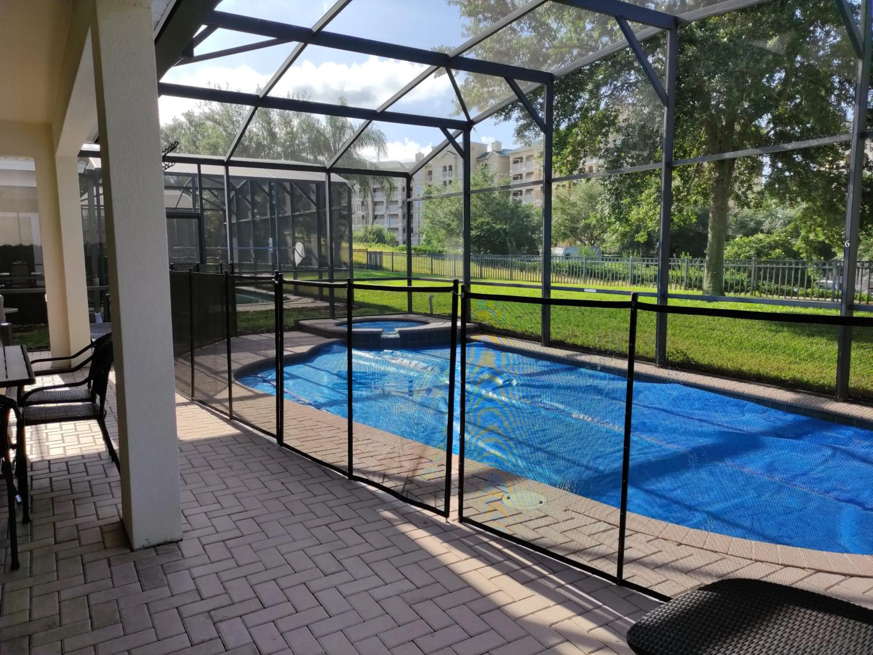 Pool view in Flagstone Villa