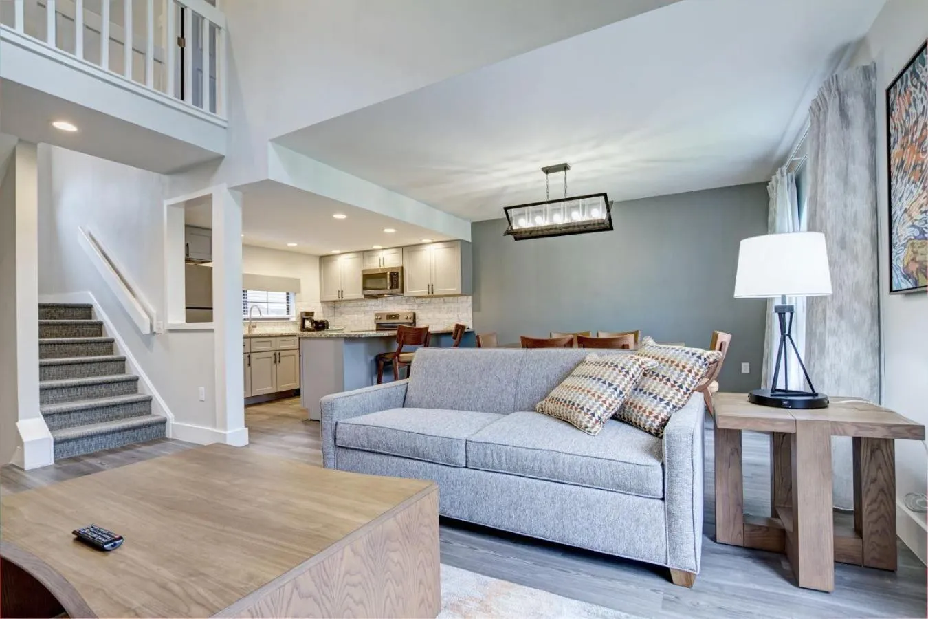 Living room in Pocono Mountain Villas by Exploria Resorts