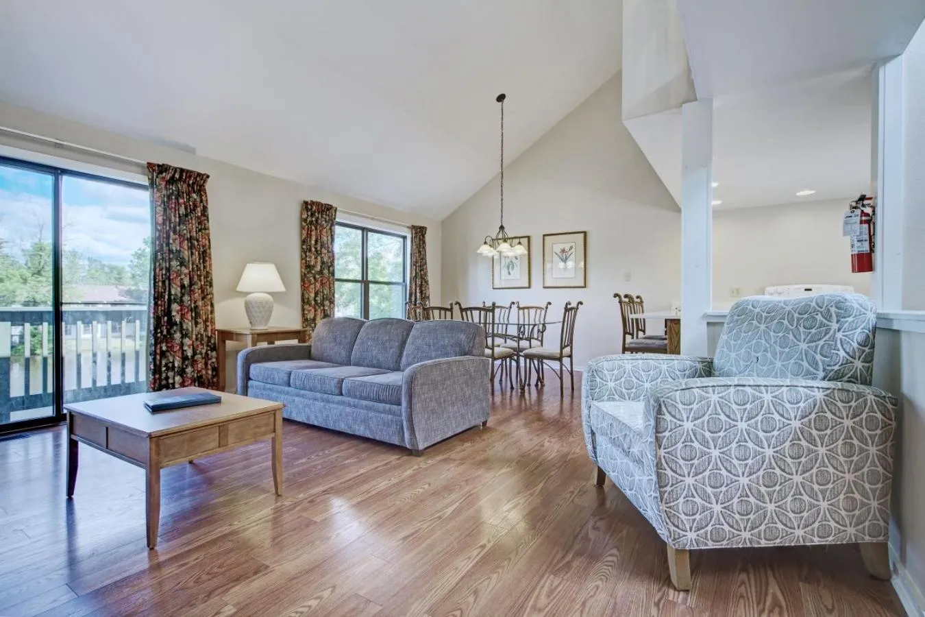 Living room in Pocono Mountain Villas by Exploria Resorts