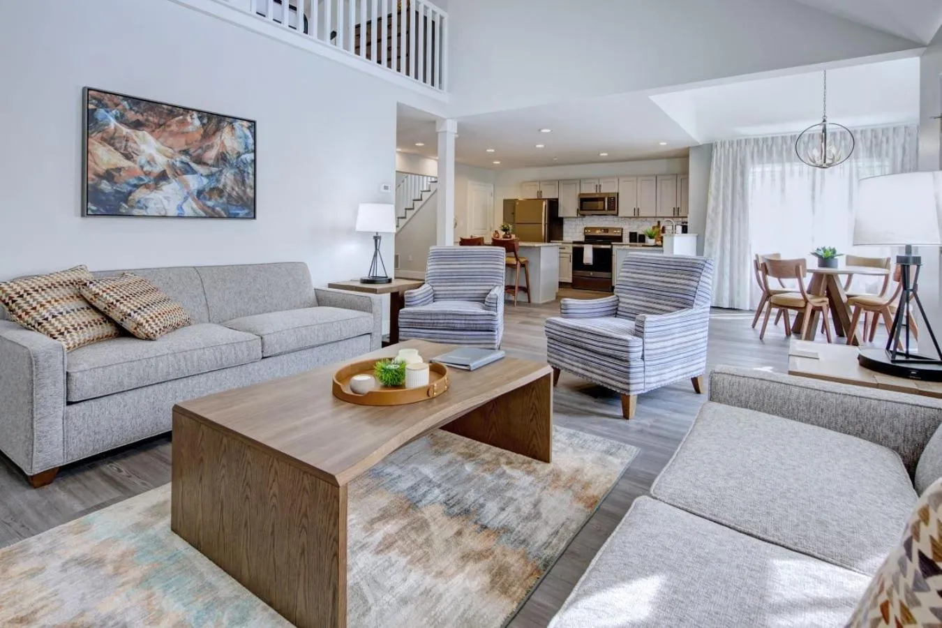 Living room in Pocono Mountain Villas by Exploria Resorts