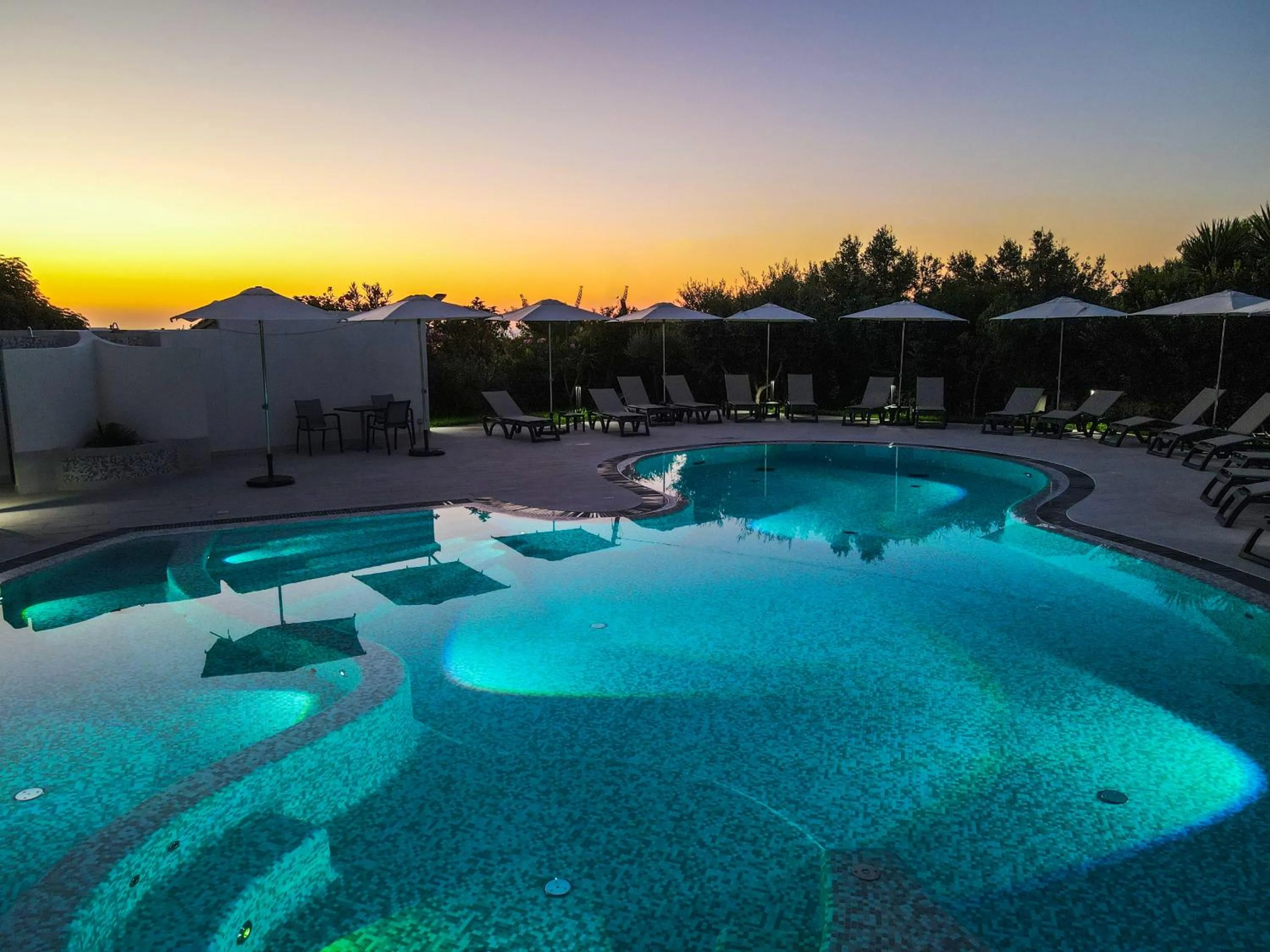 Pool view in Europa rooms and restaurant