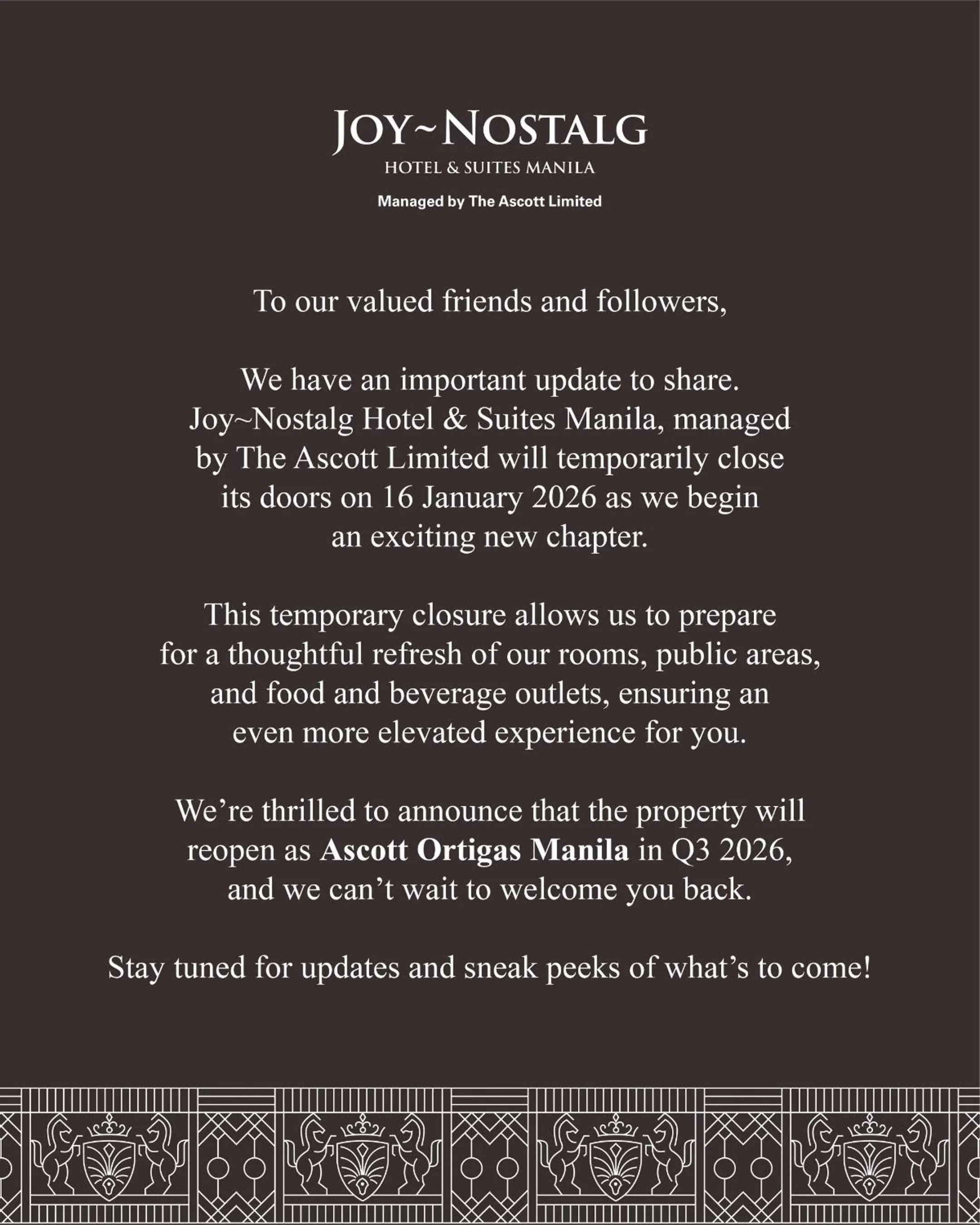 Joy Nostalg Hotel and Suites Manila Managed by The Ascott Limited