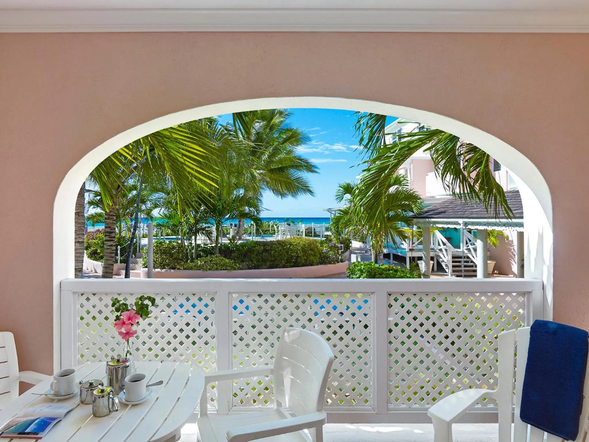 Patio in Butterfly Beach Hotel
