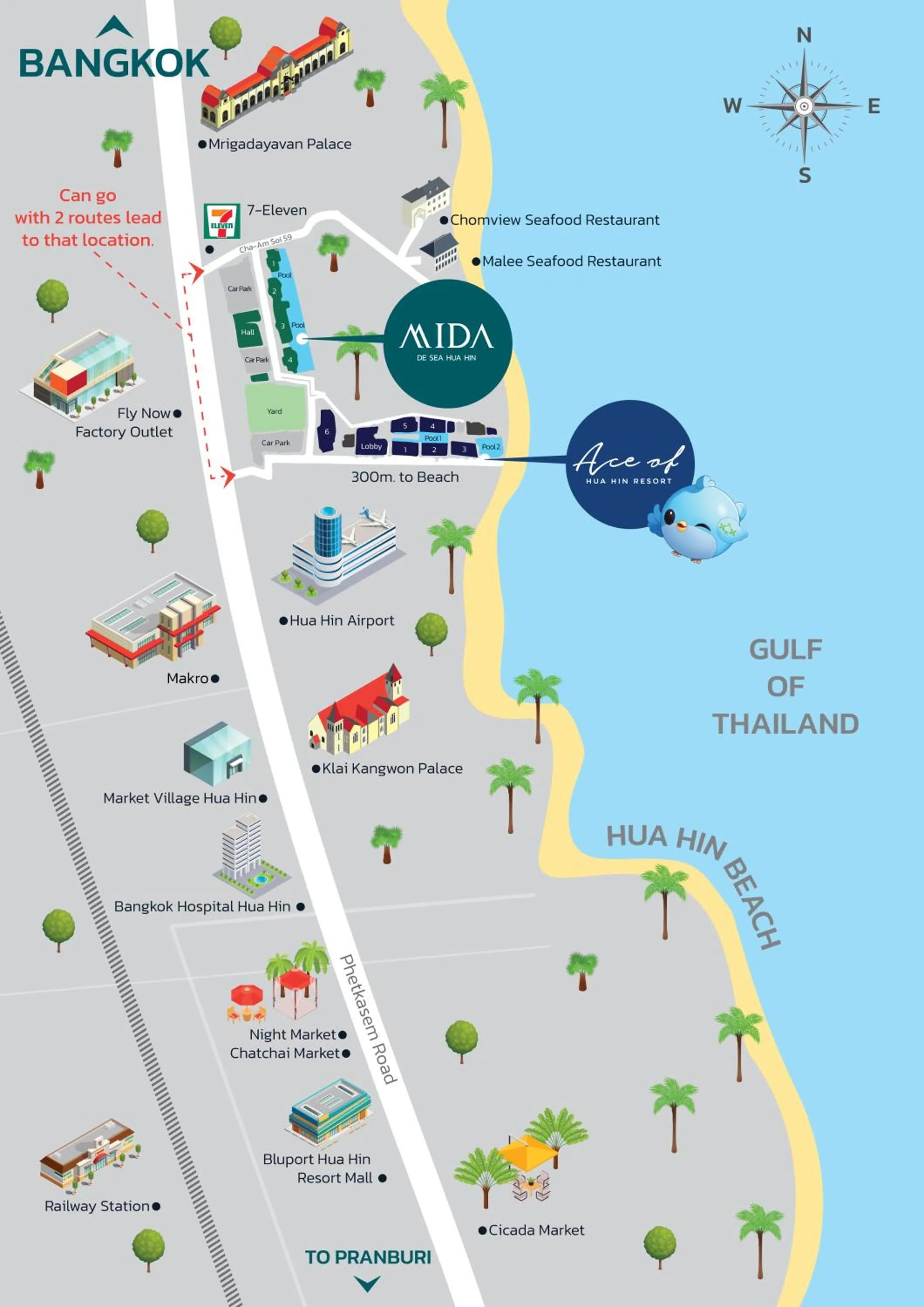Location in Mida De Sea Hua Hin - SHA PLUS