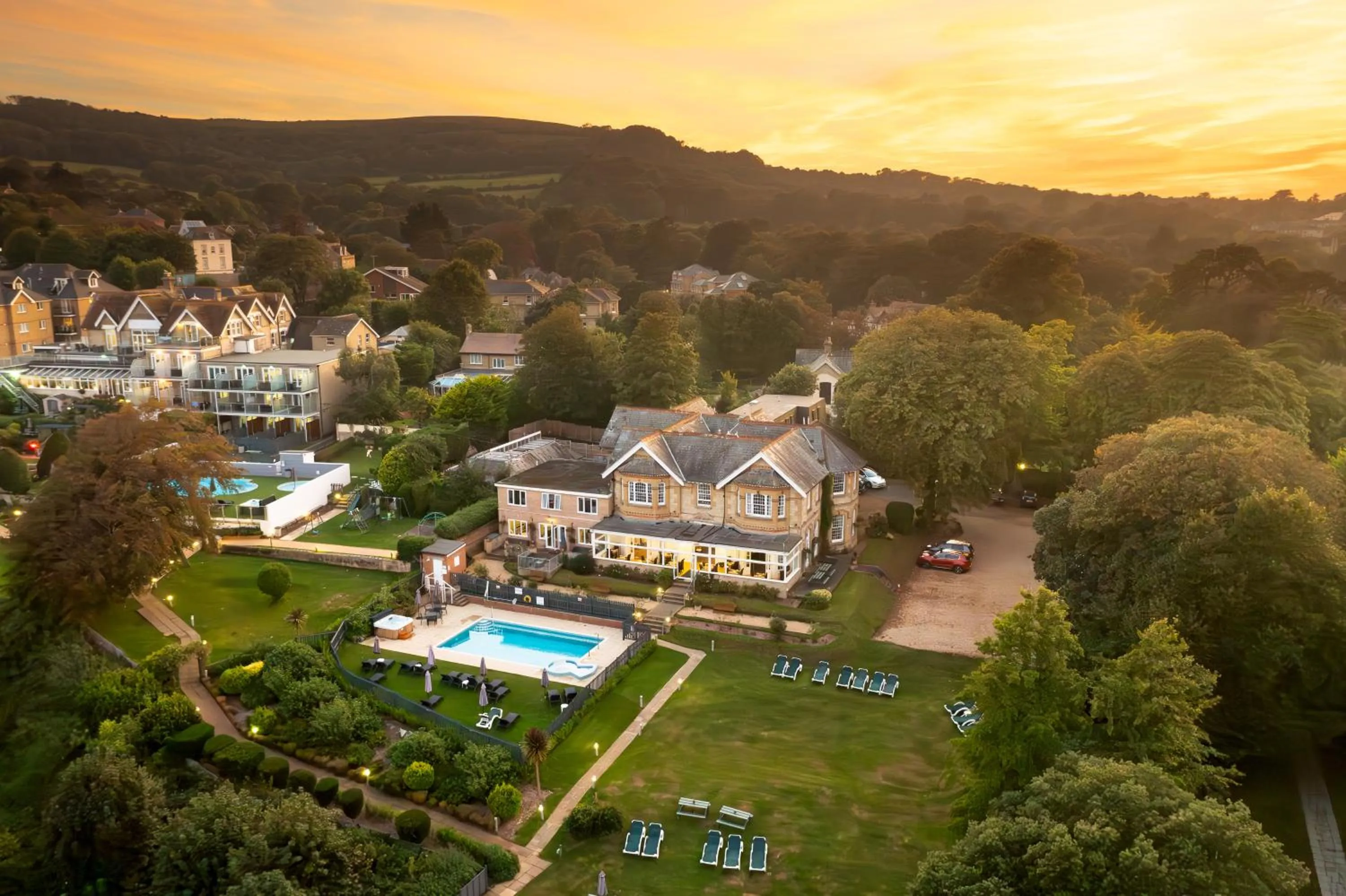 Bird's eye view in Luccombe Manor Country House Hotel