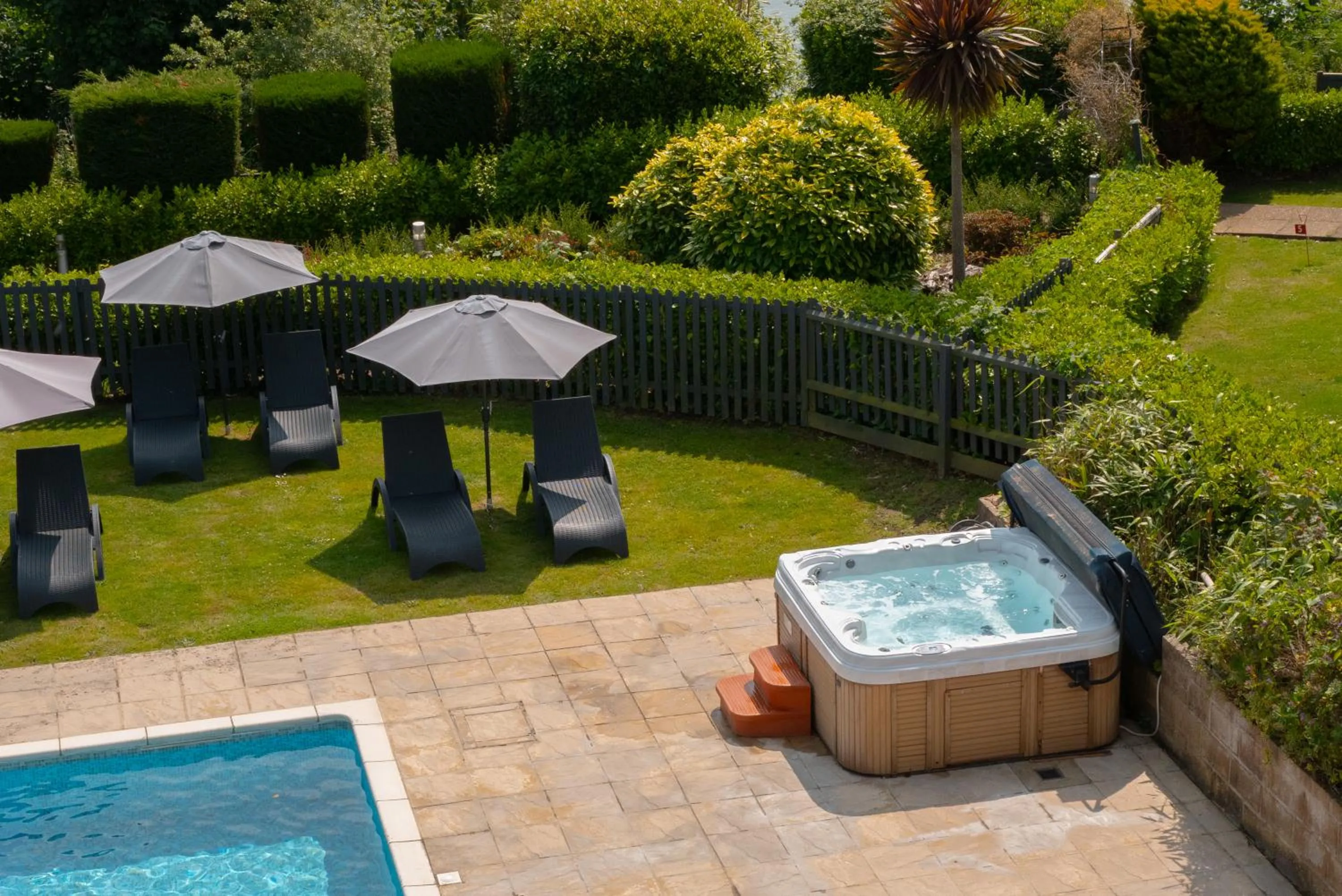 Pool view in Luccombe Manor Country House Hotel