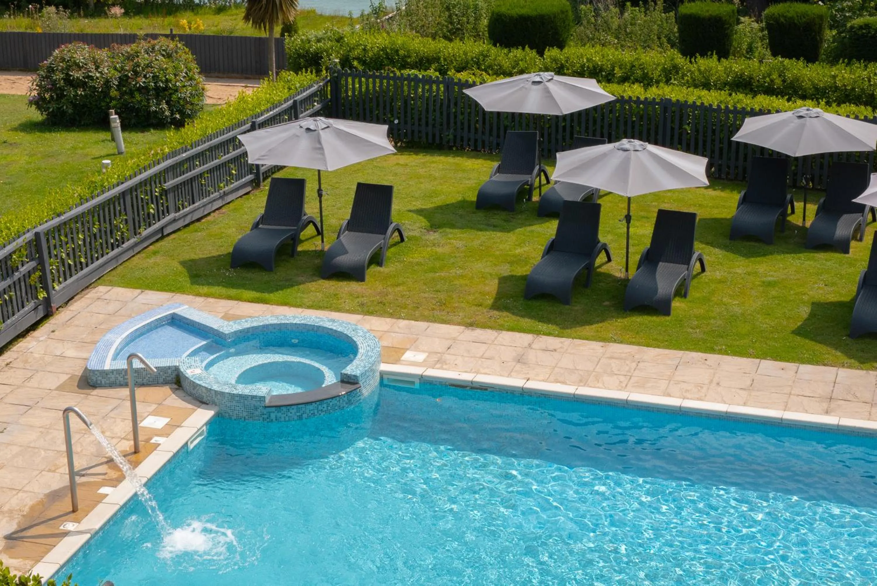 Pool view in Luccombe Manor Country House Hotel