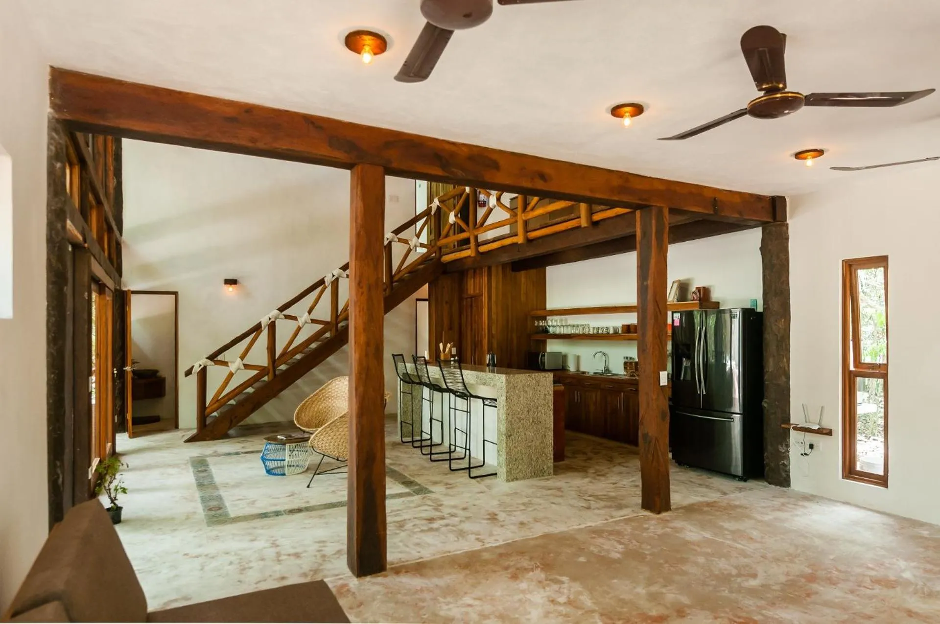 Kitchen or kitchenette in Jungle Chic Villa in Chemuyil