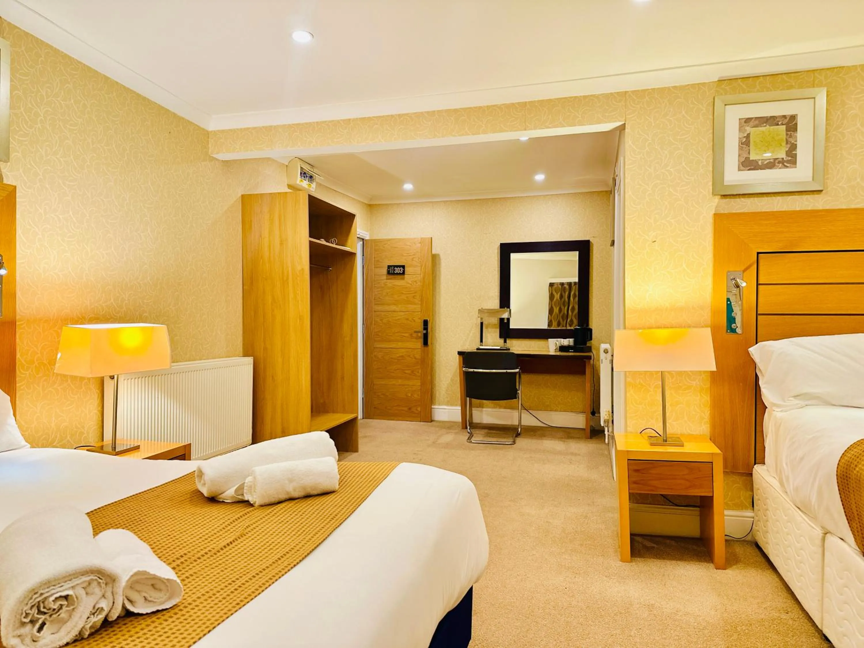 Bedroom, Bed in Crown Hotel - Stone, Near Stoke-On-Trent by OYO