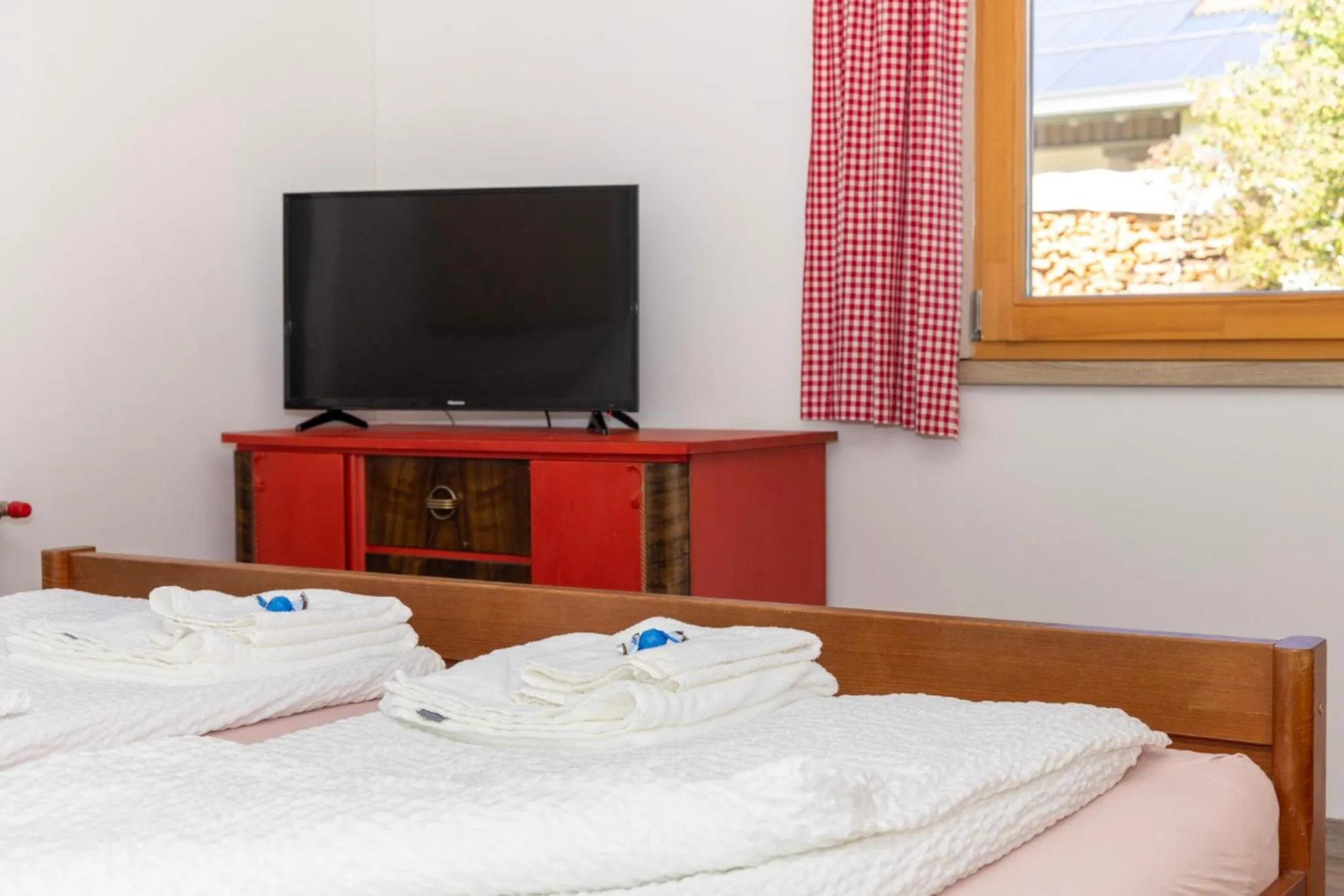 Bed in Goldiger Hirsch B&B mit Gemeinschaftsküche