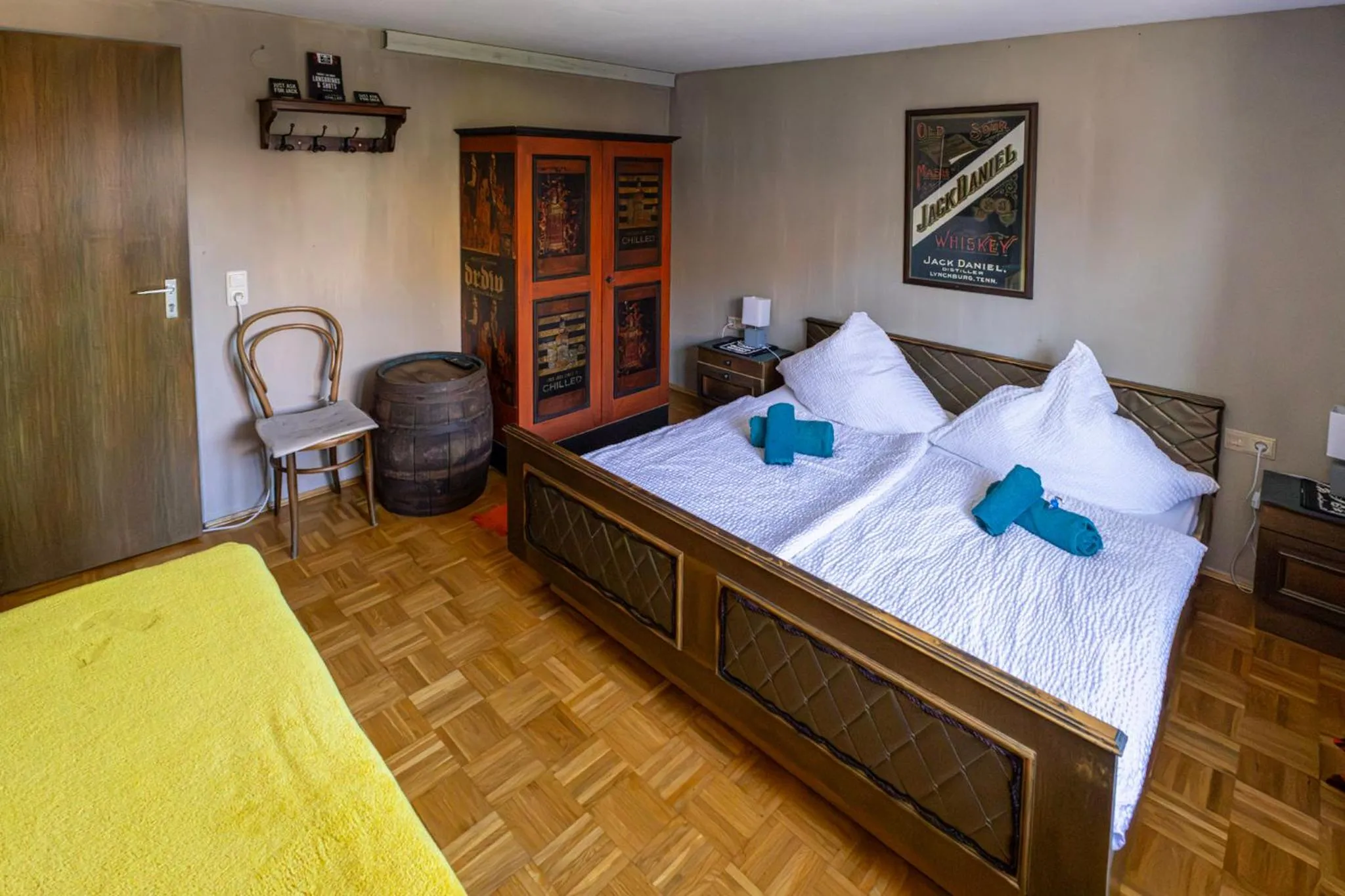 Bed in Goldiger Hirsch B&B mit Gemeinschaftsküche