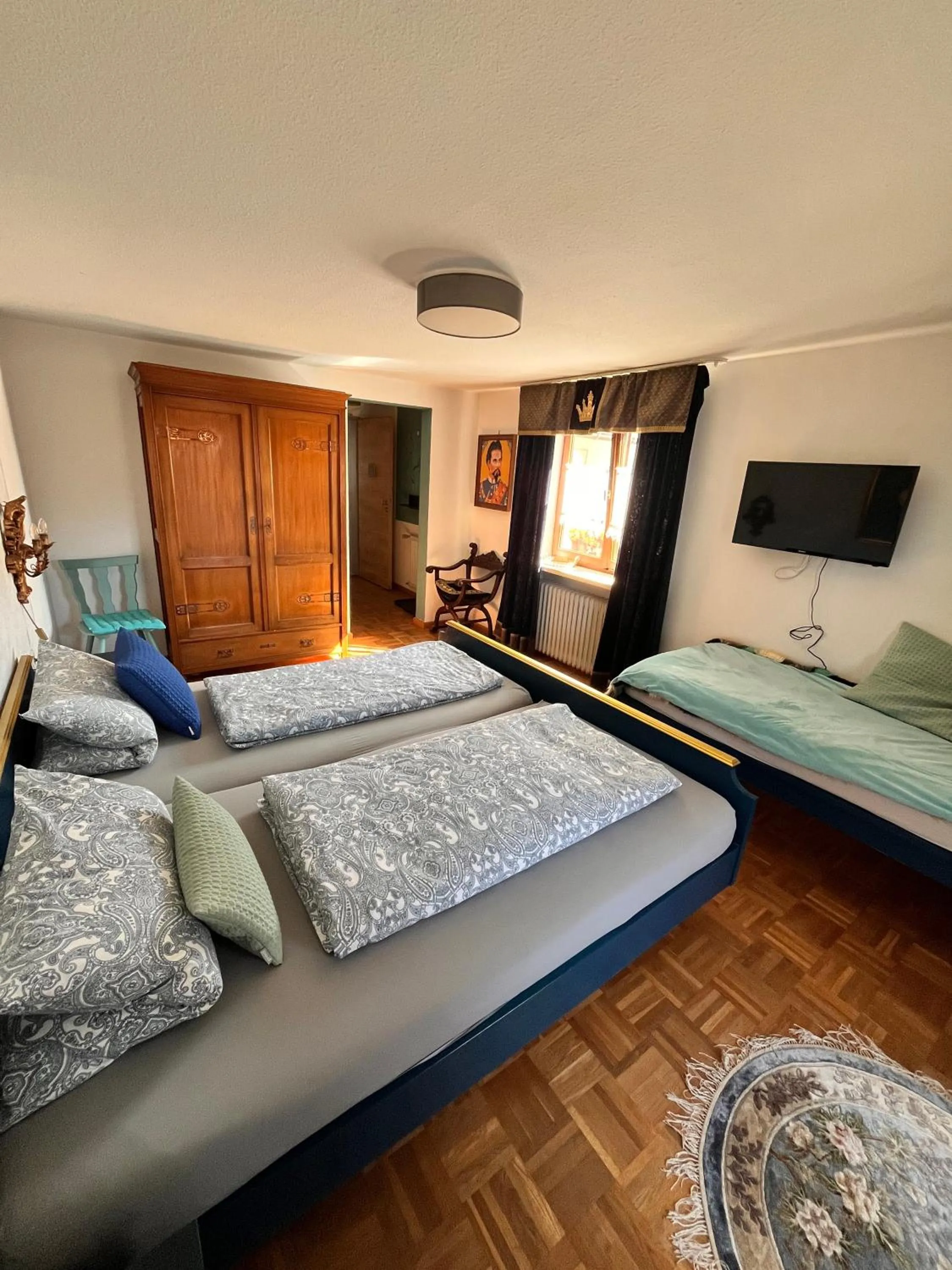 Bed in Goldiger Hirsch B&B mit Gemeinschaftsküche