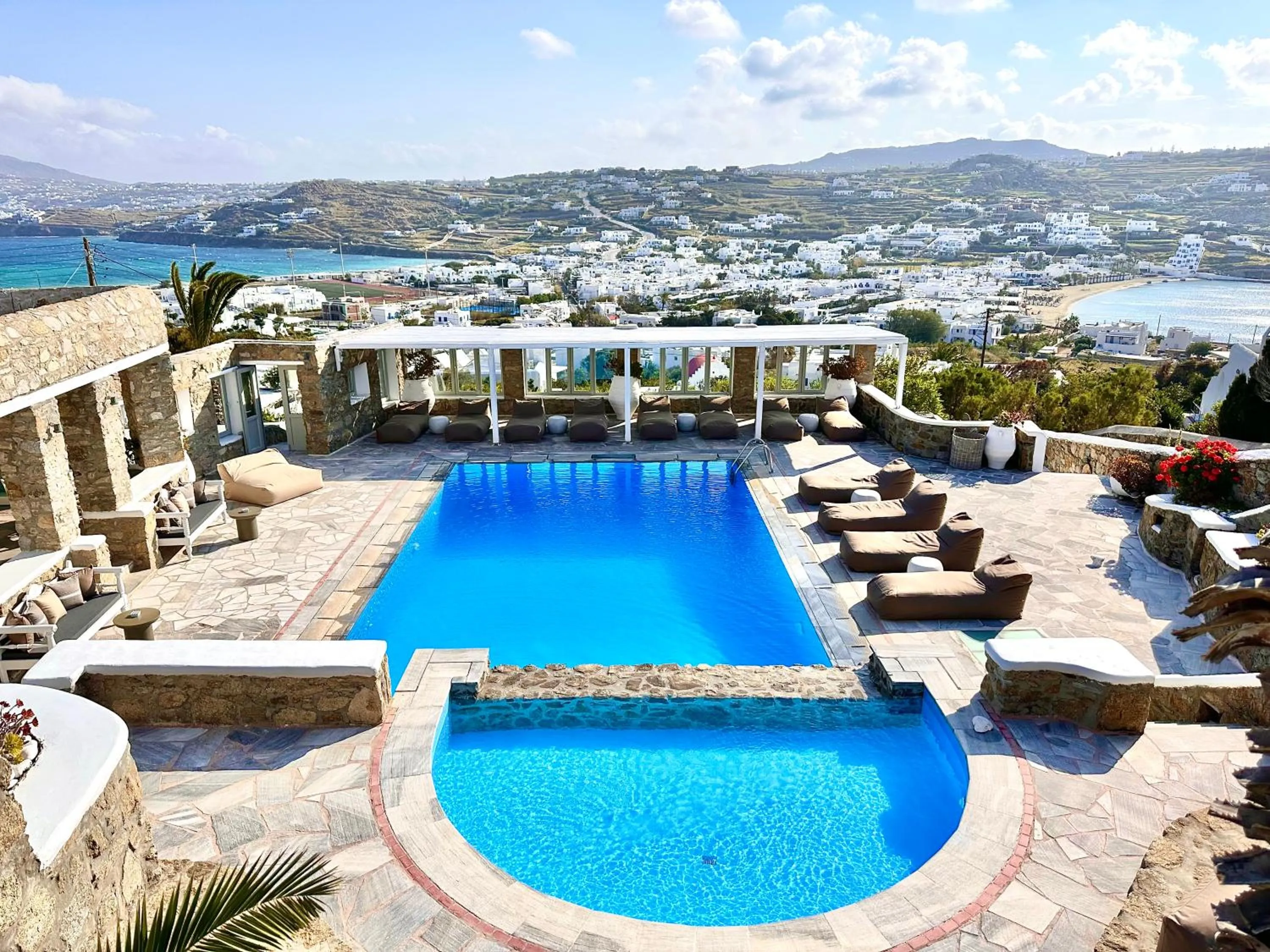 Pool view in Kallos of Mykonos - previous Leonis Summer Houses