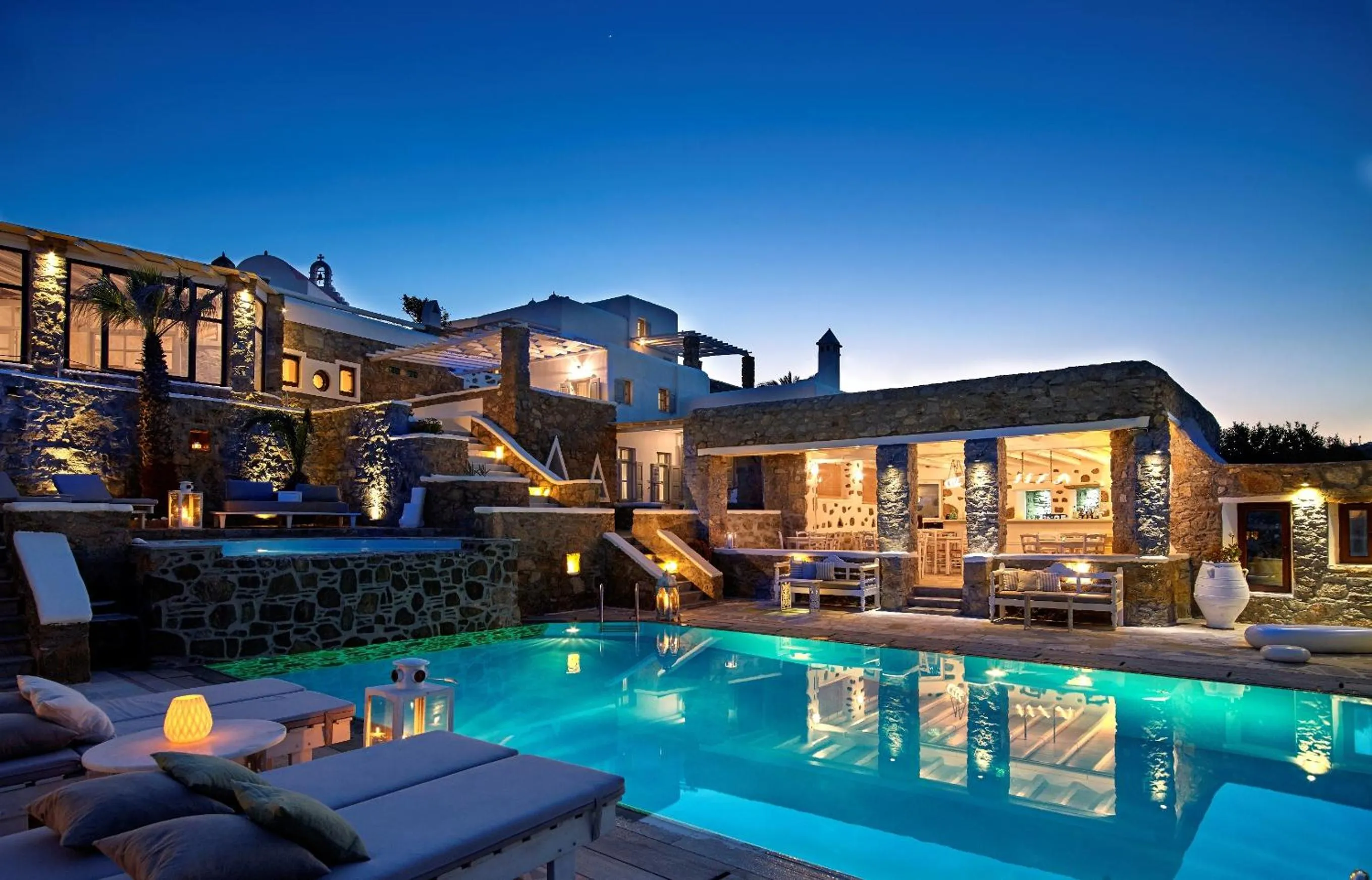 Swimming pool in Kallos of Mykonos - previous Leonis Summer Houses