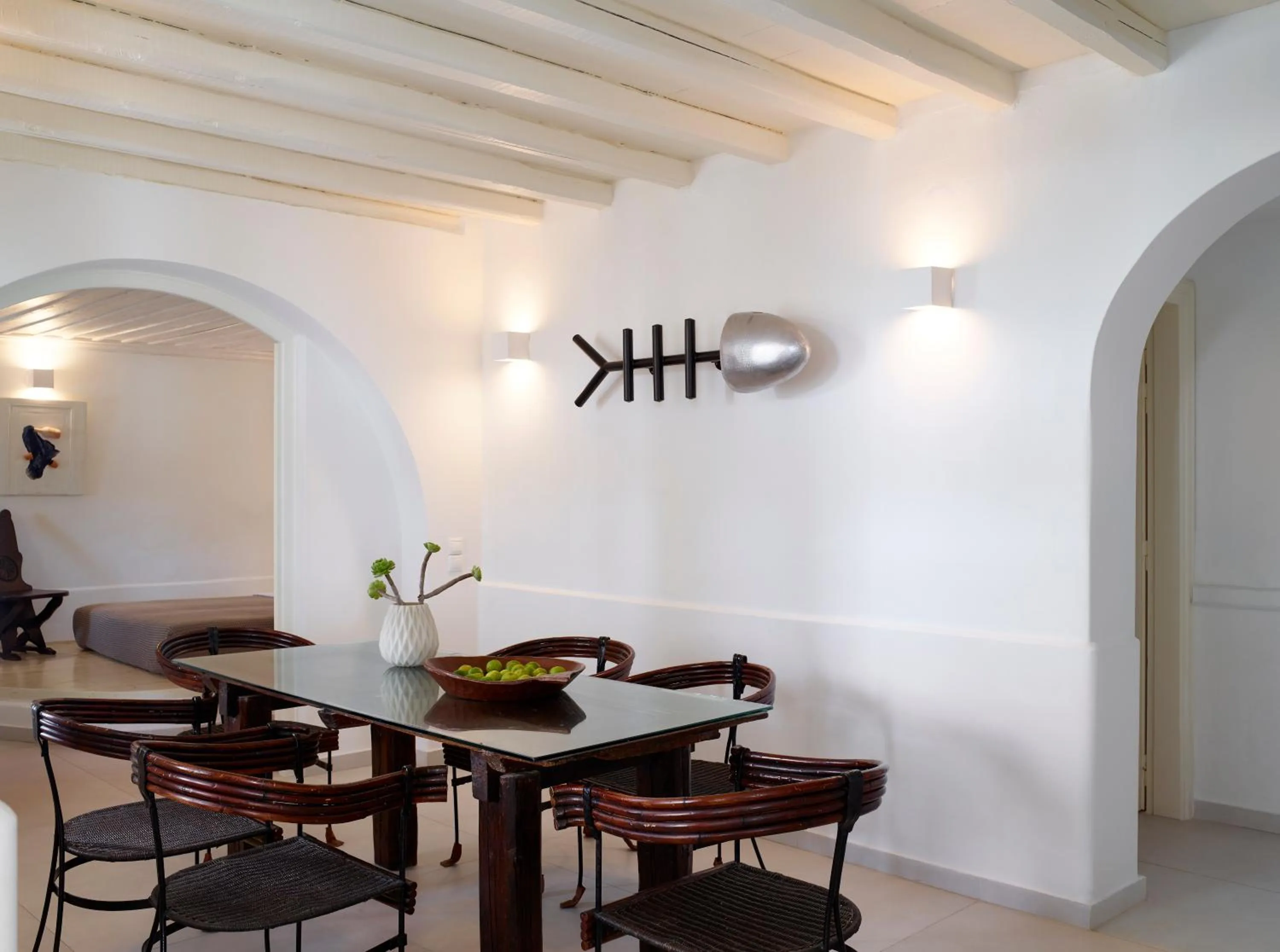 Dining area in Kallos of Mykonos - previous Leonis Summer Houses