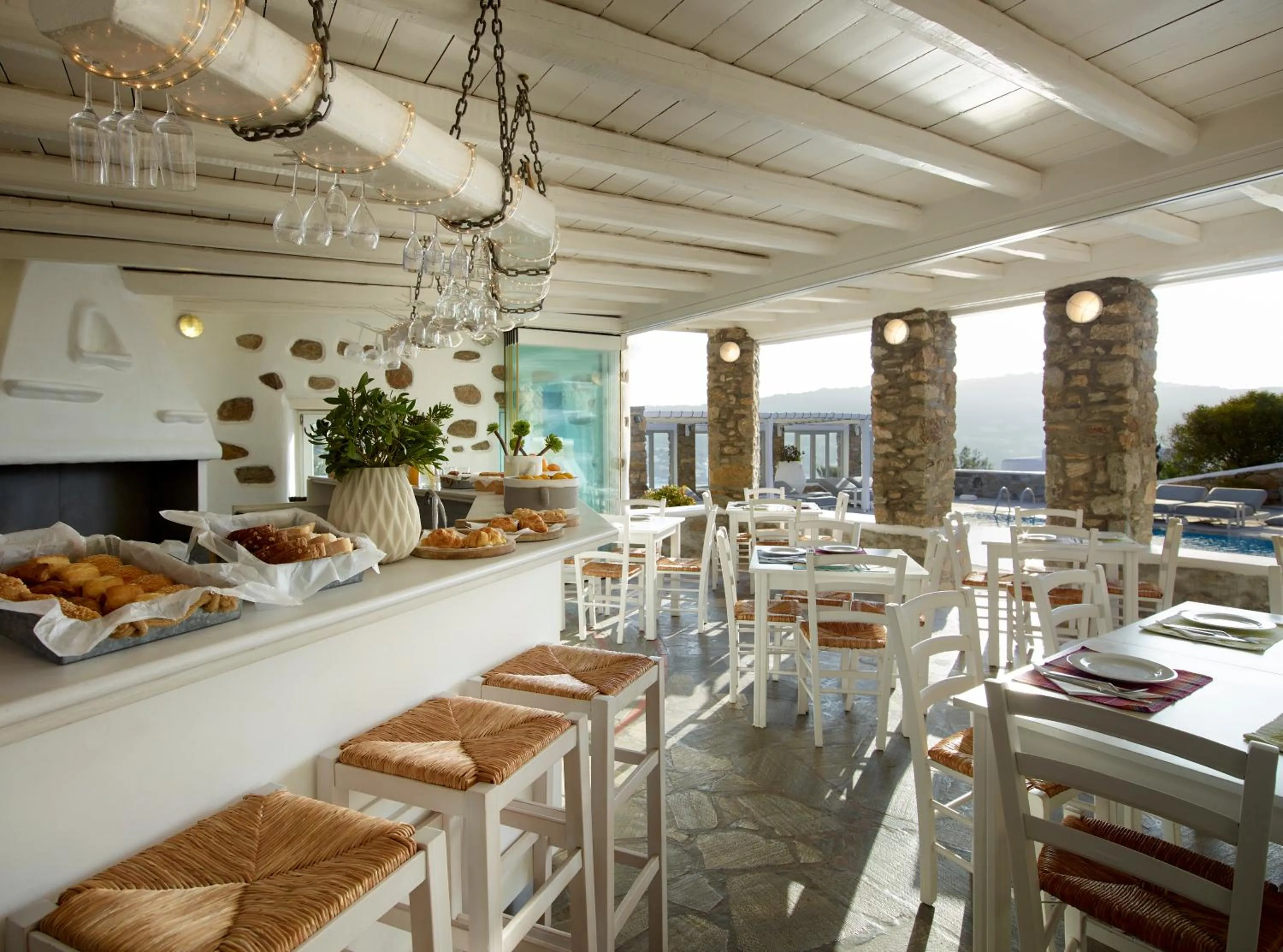 Lounge or bar in Kallos of Mykonos - previous Leonis Summer Houses