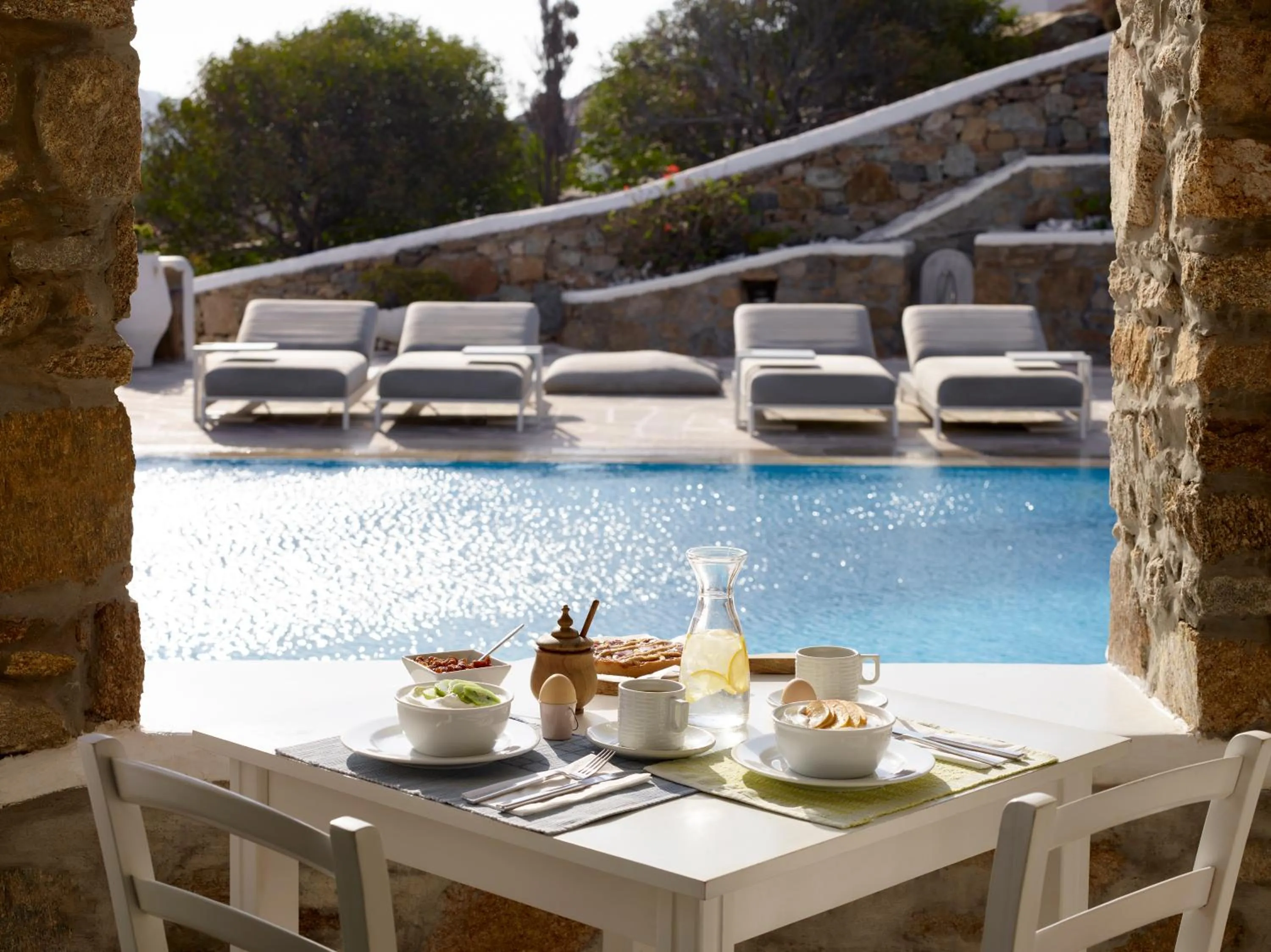 Pool view in Kallos of Mykonos - previous Leonis Summer Houses