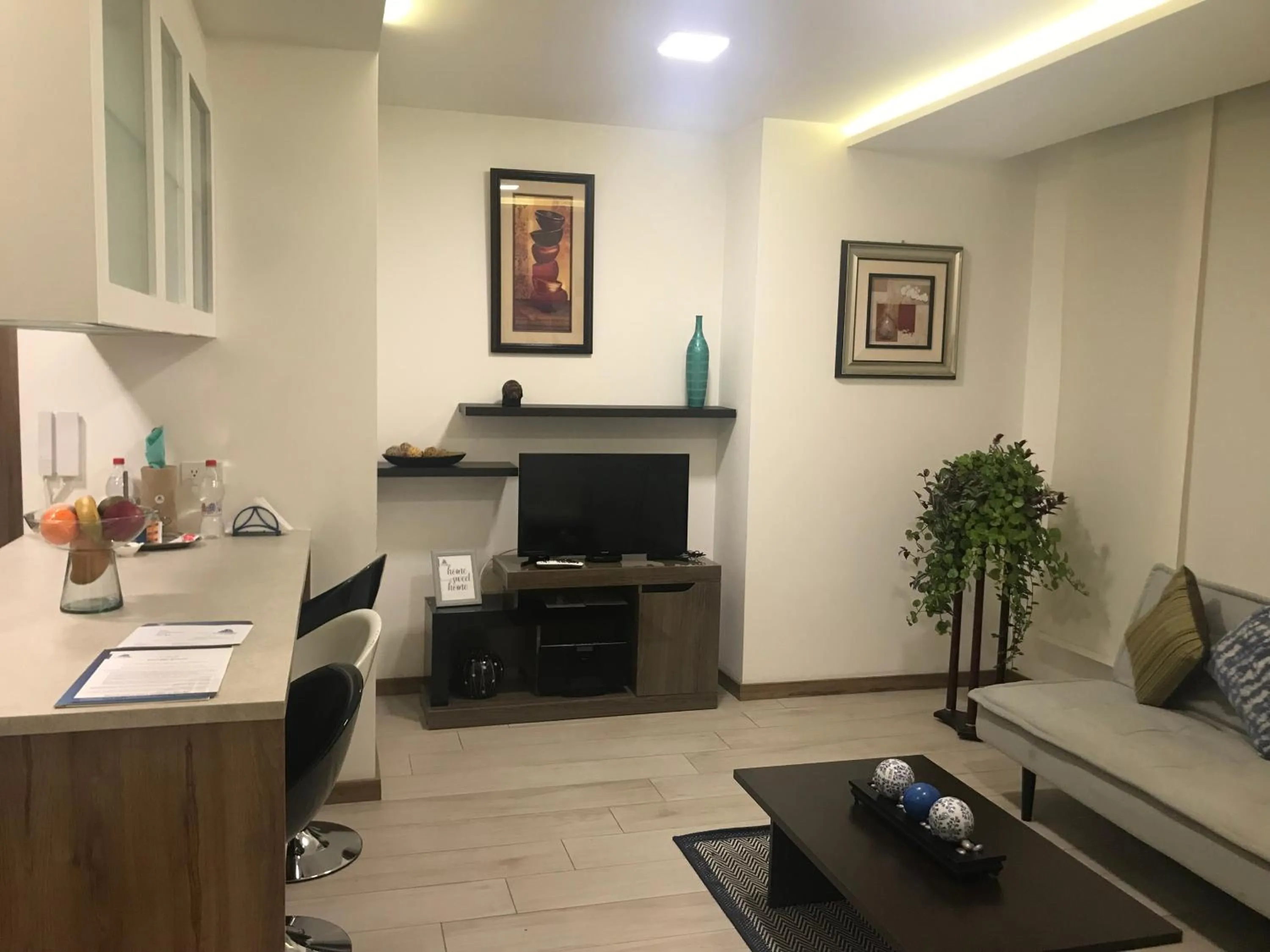 Living room in BlueZone Apartments