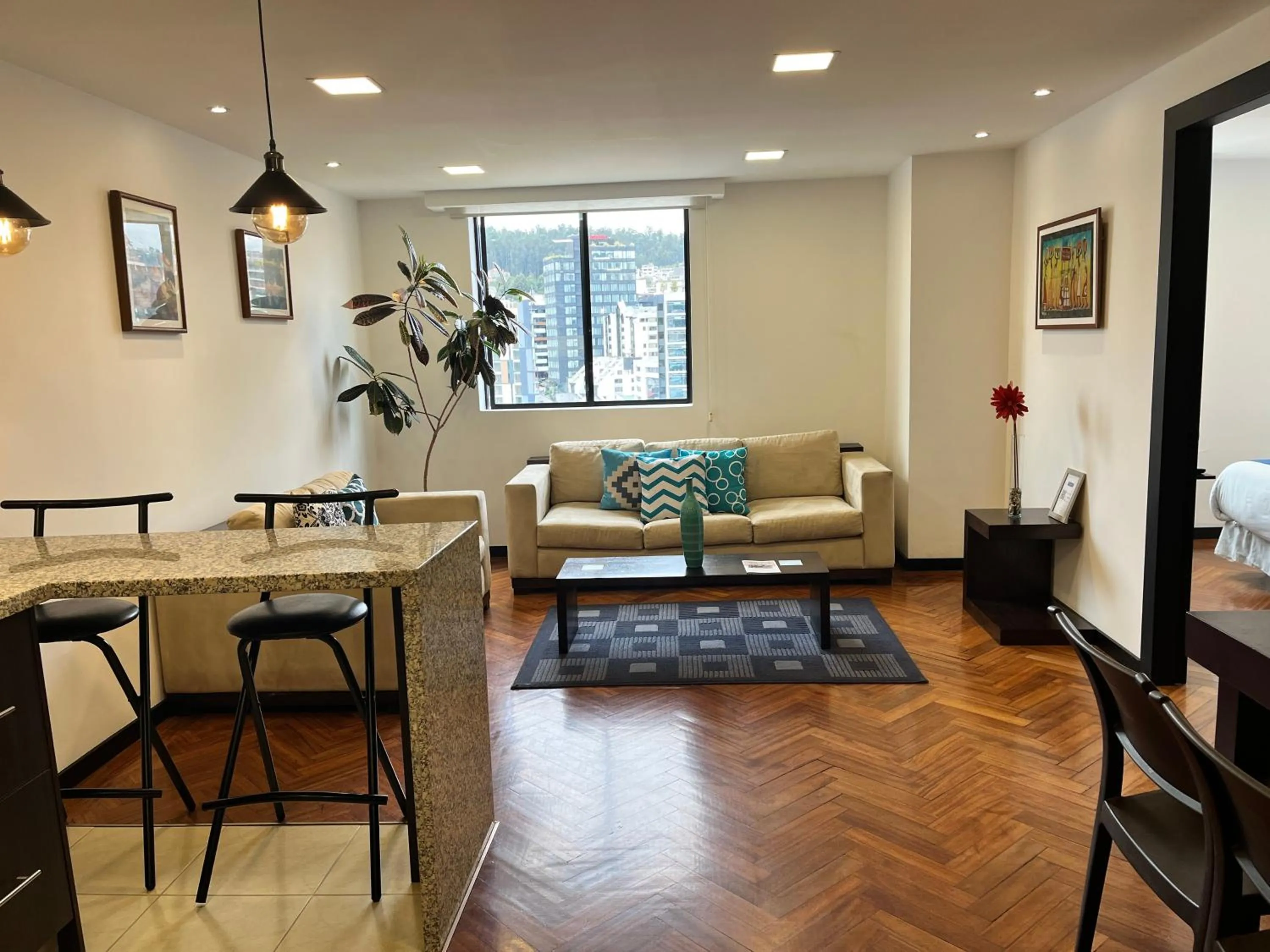 Living room in BlueZone Apartments