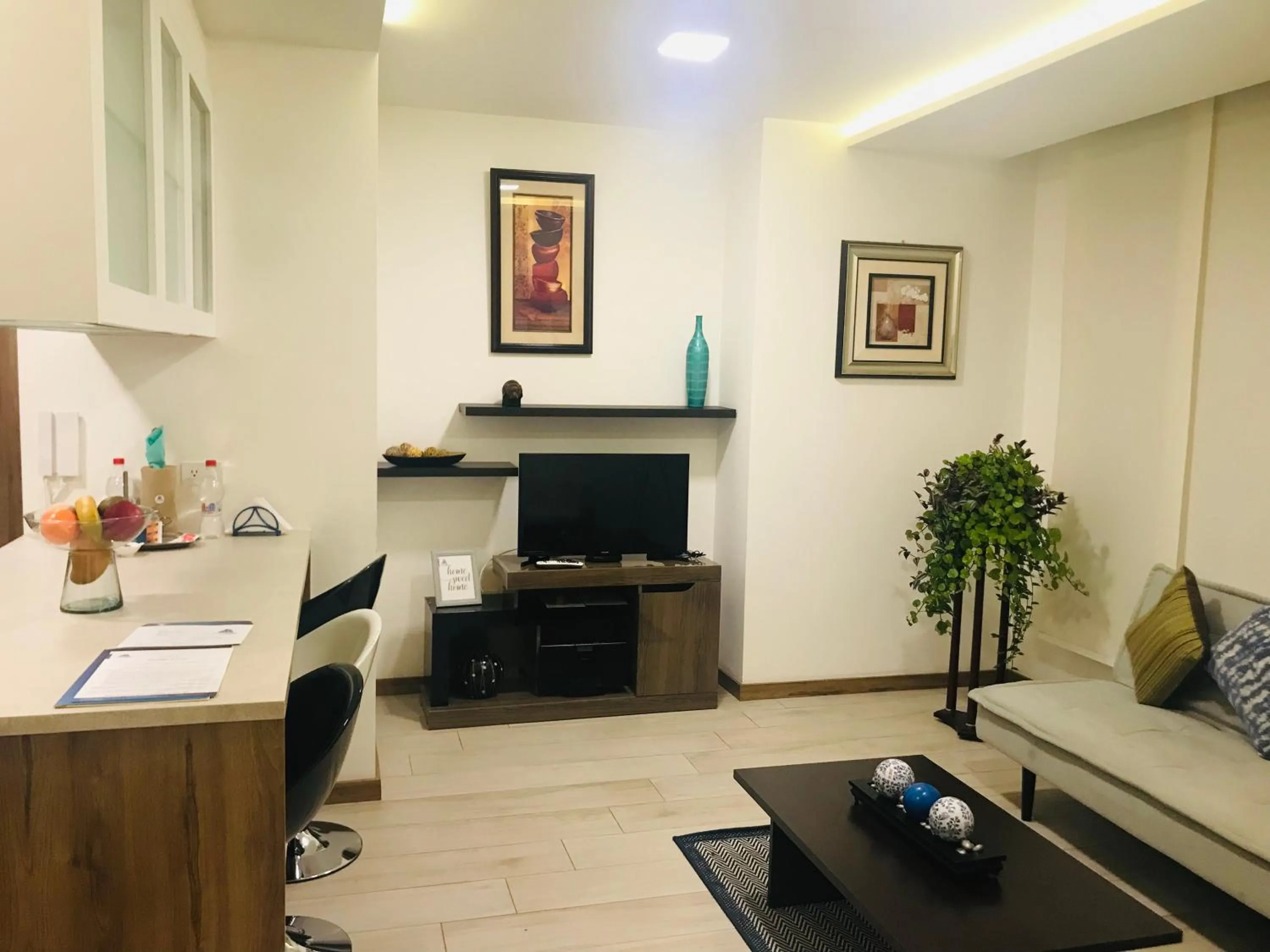 Living room in BlueZone Apartments