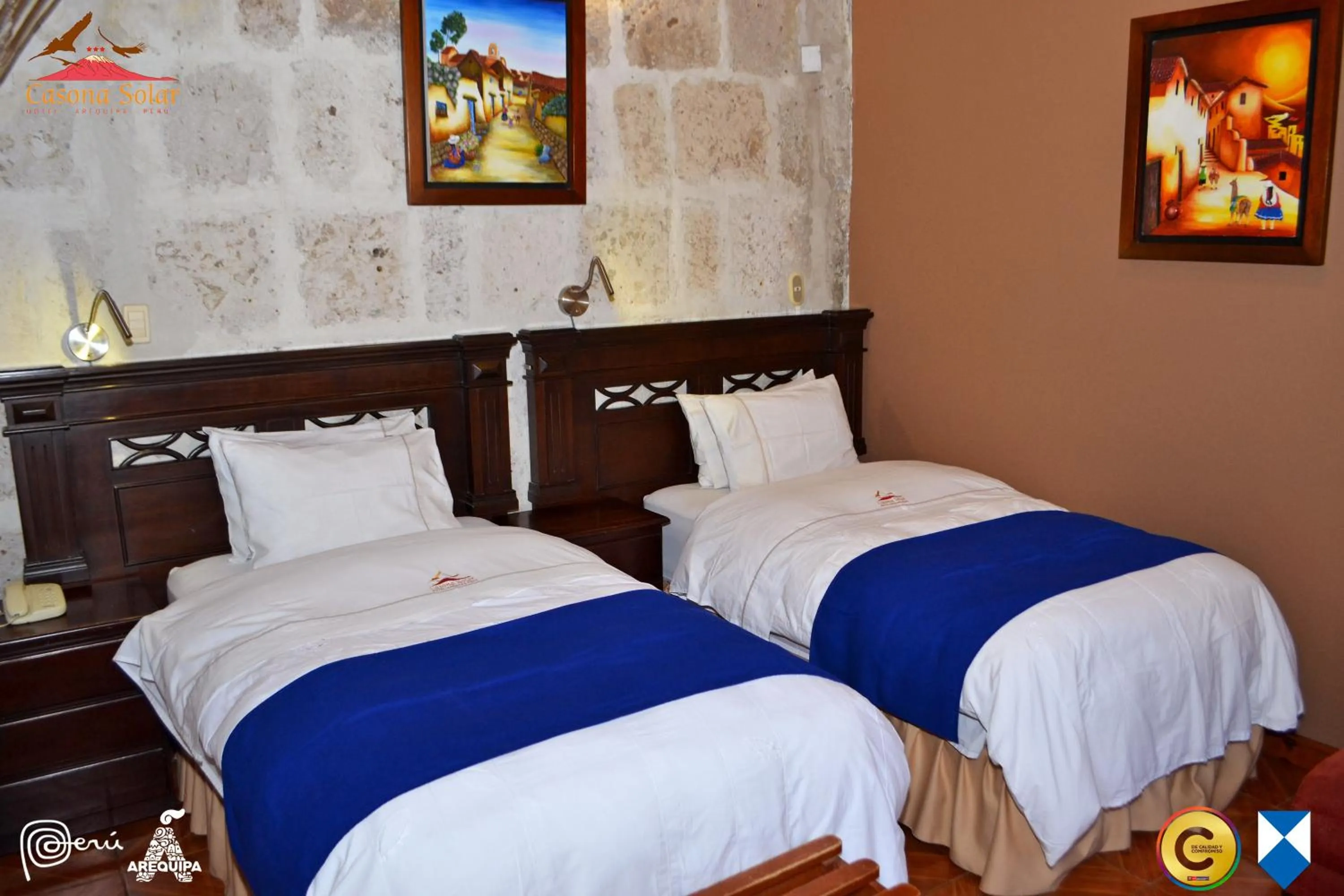Bed in Hotel Casona Solar