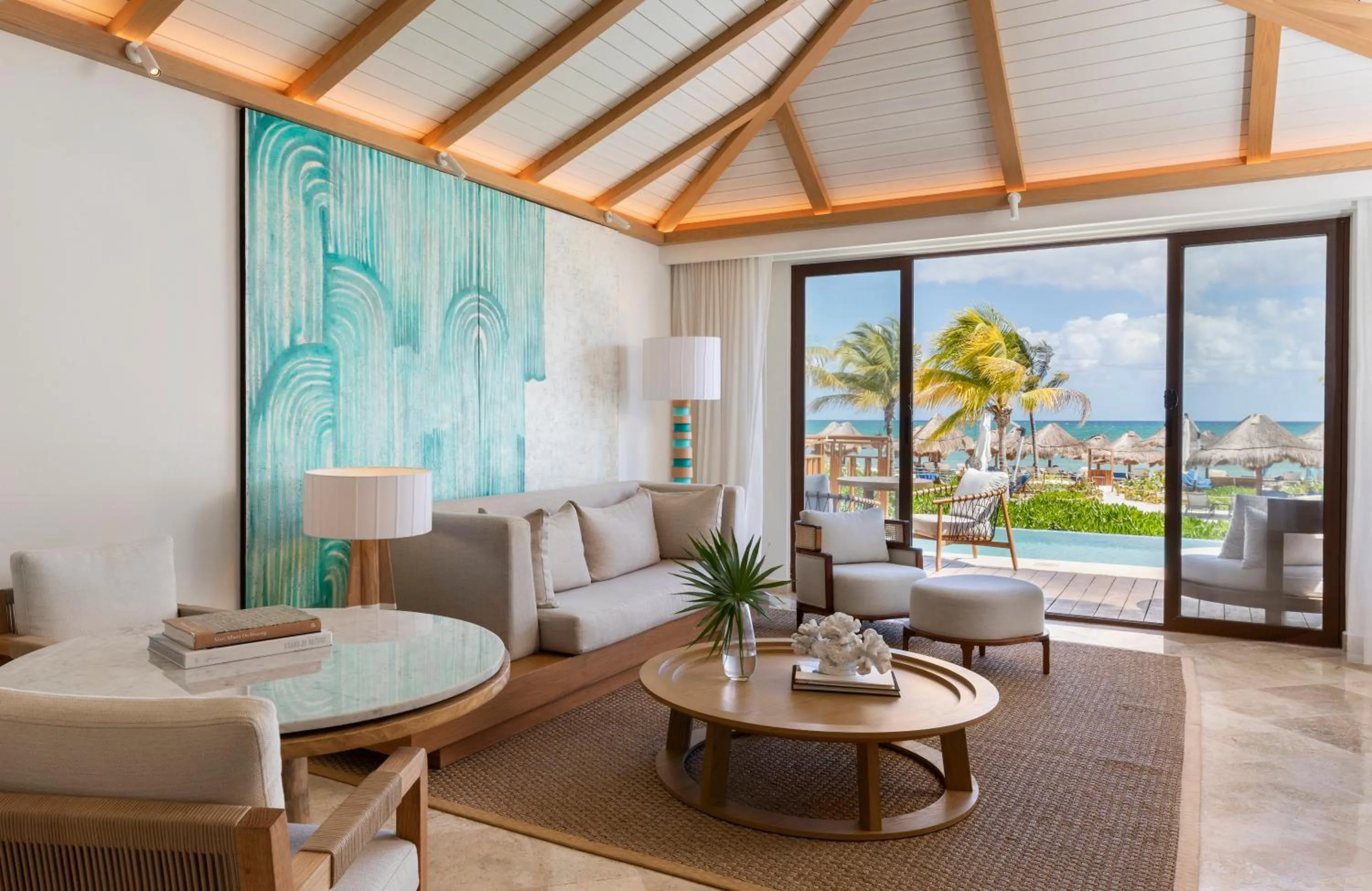 Living room in Fairmont Mayakoba