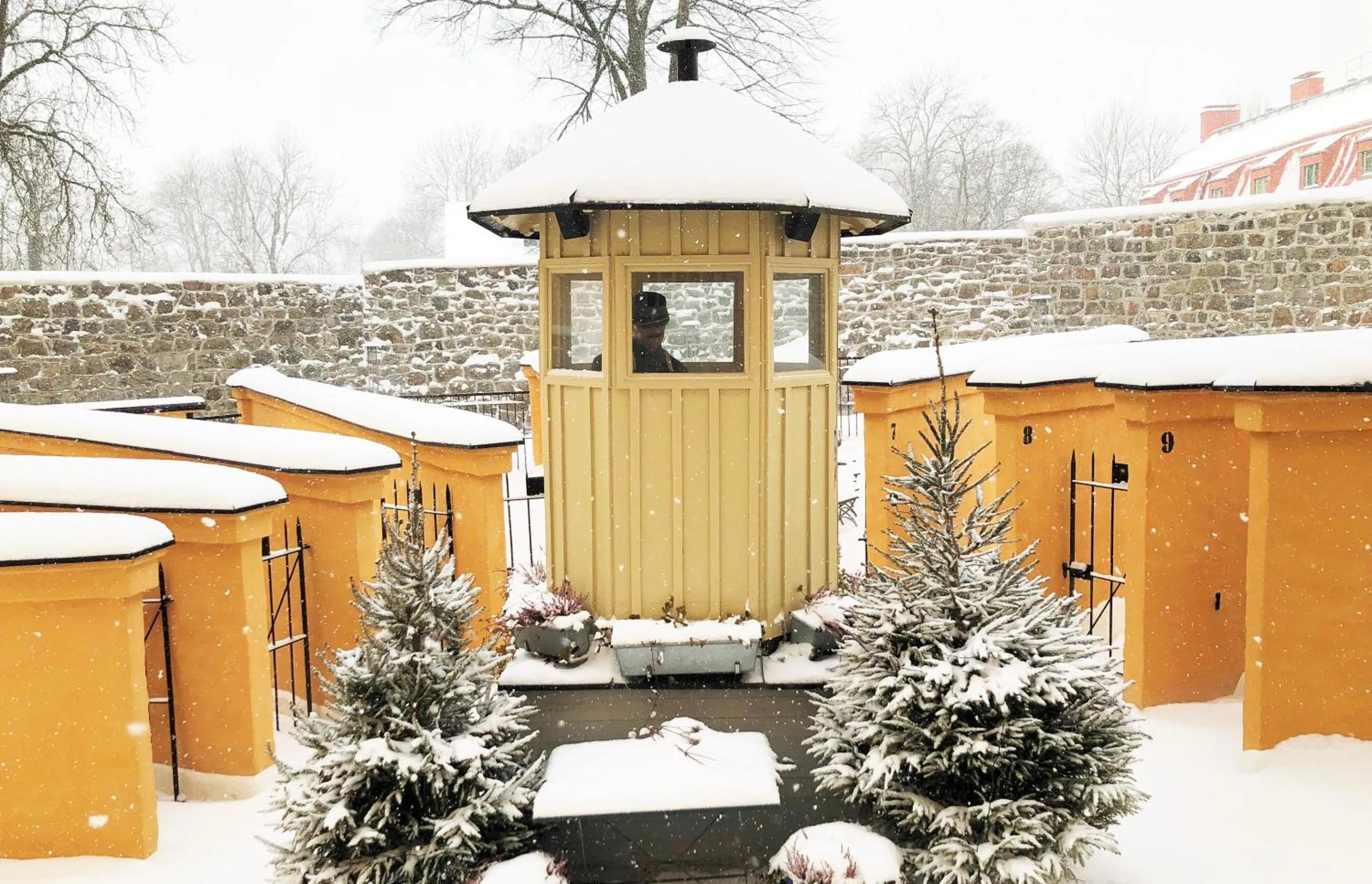 Inner courtyard view in STF Långholmen Hostel