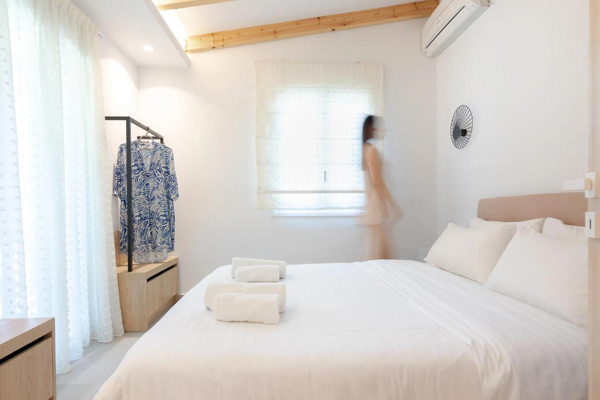 Bed in Peroulia Beach Houses