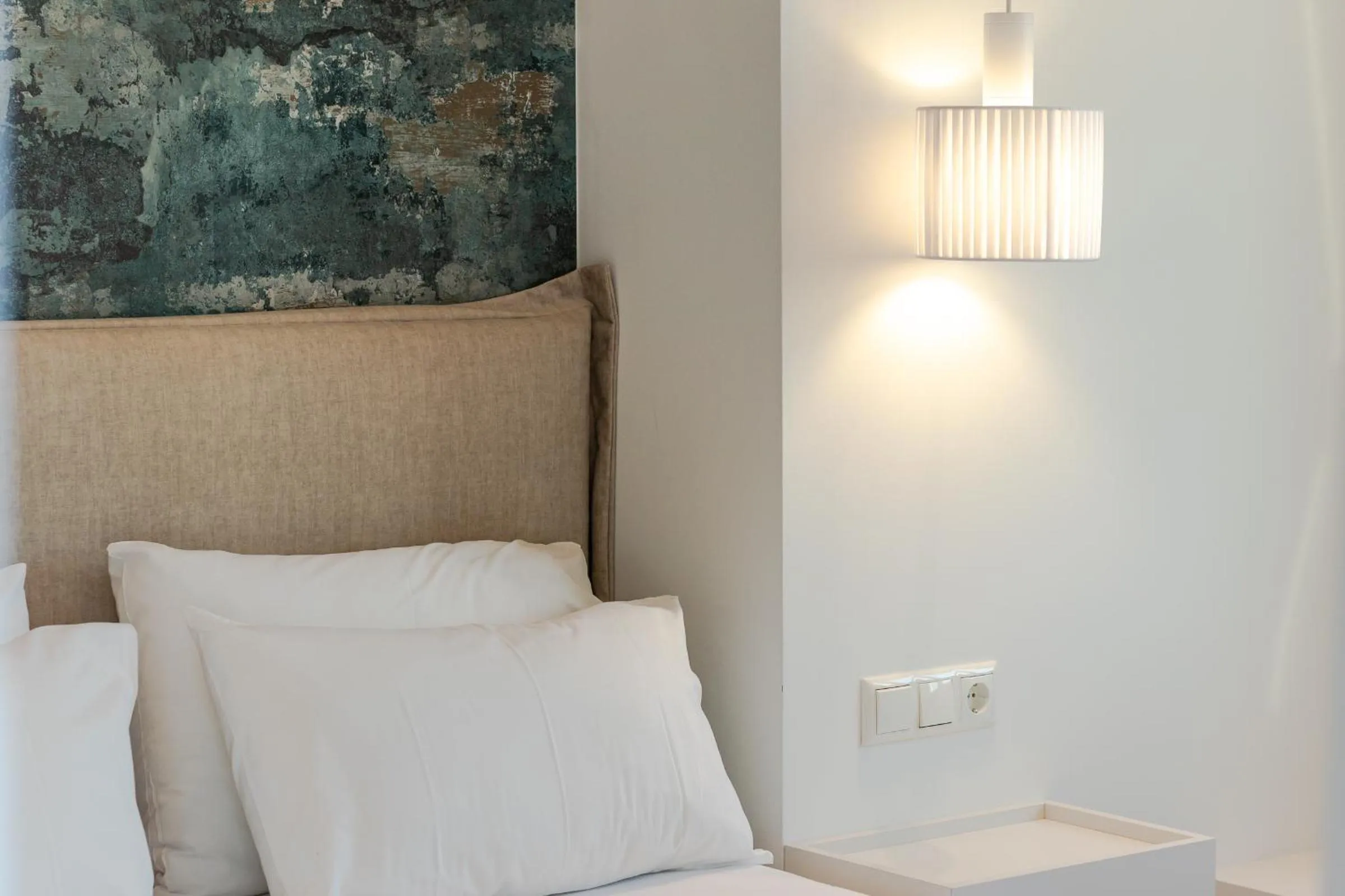 Bed in Peroulia Beach Houses