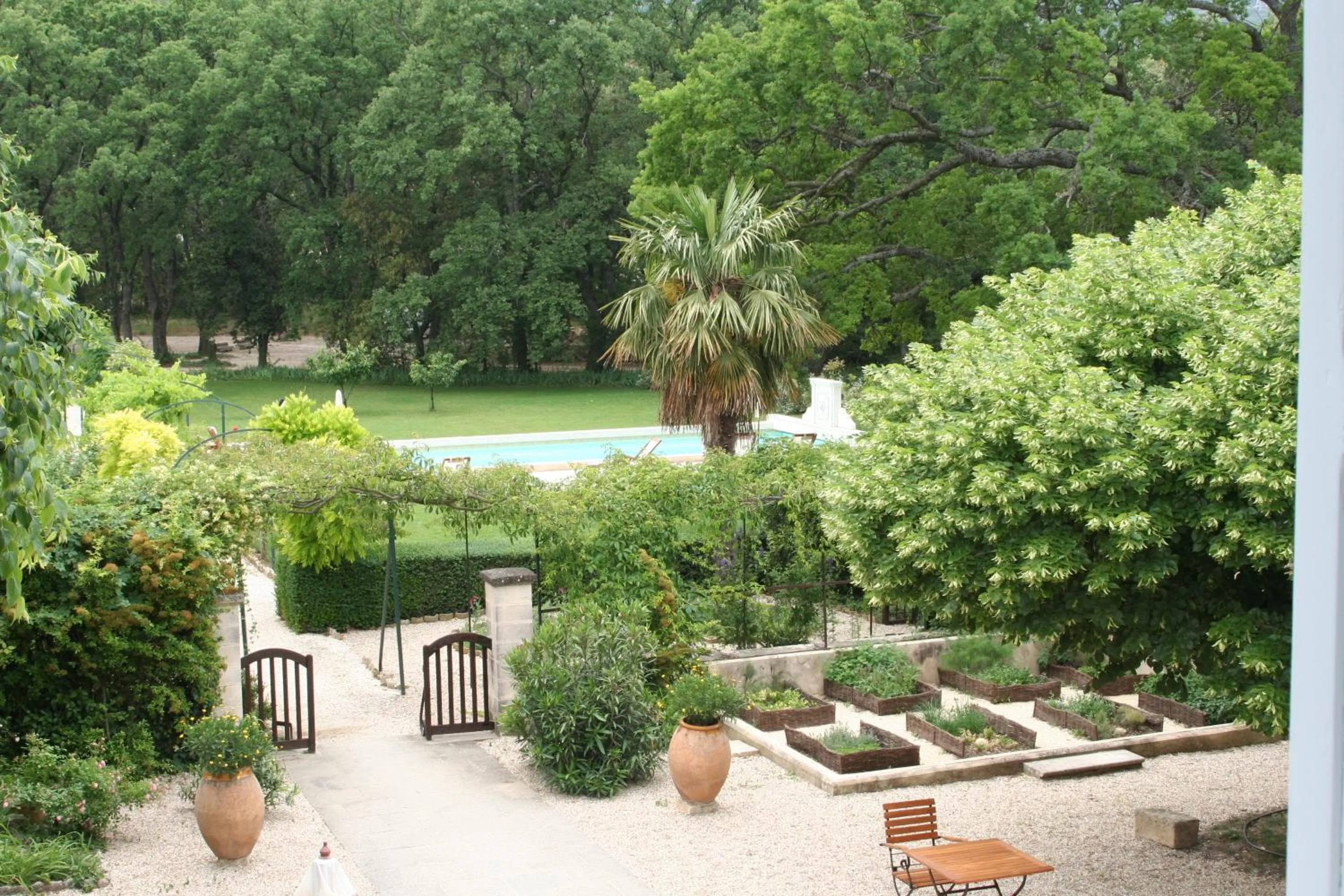 Garden view in La Bastide Du Bois Breant
