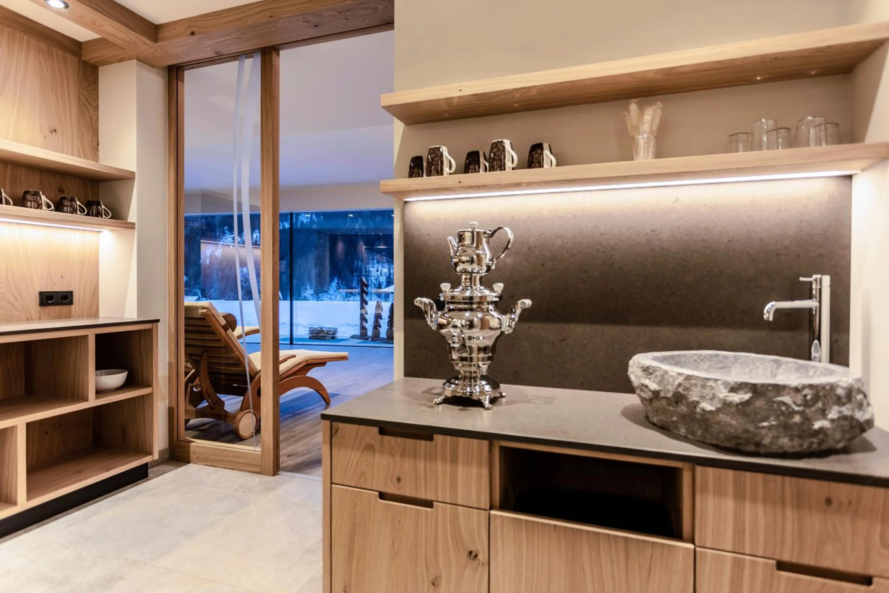 Sauna in Luxury Chalet Plazola