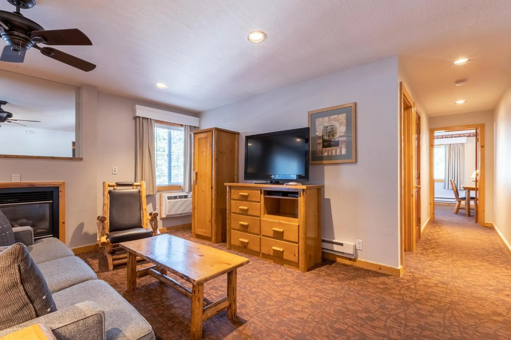 Living room in Red Wolf Lodge at Olympic Valley