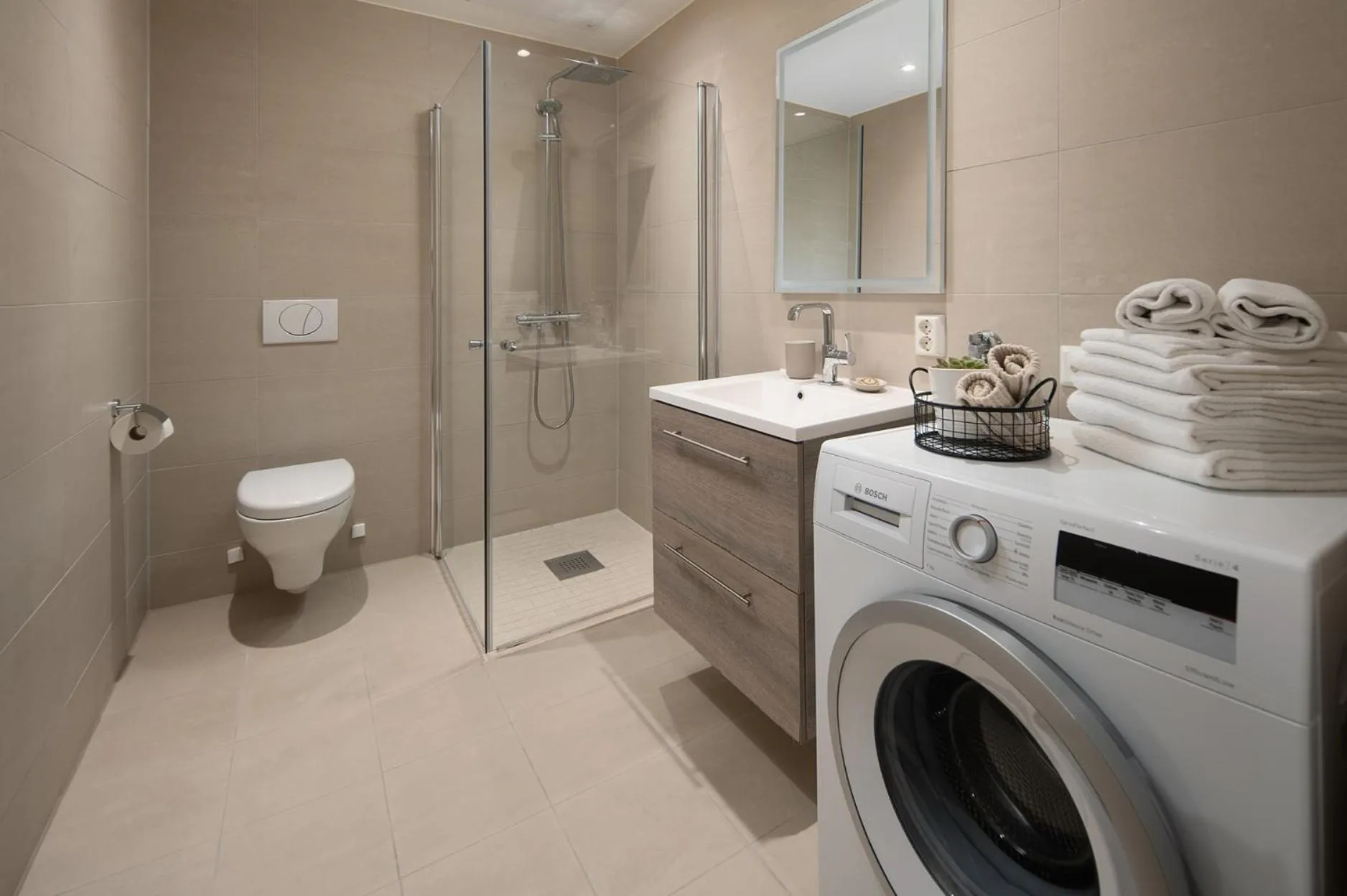 Bathroom in BJØRVIKA APARTMENTS, Opera Area, Oslo city center