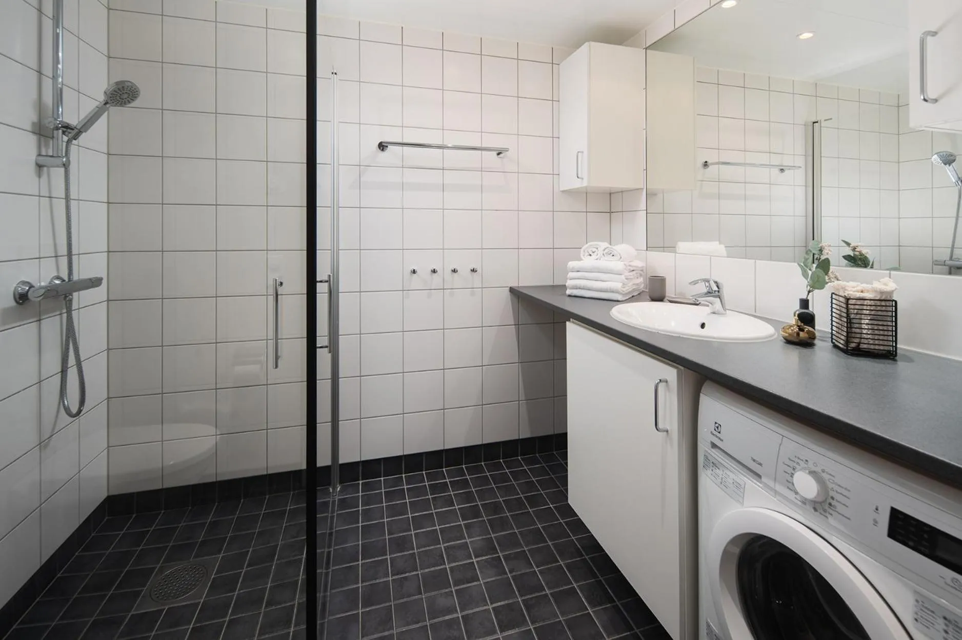 Shower in BJØRVIKA APARTMENTS, Opera Area, Oslo city center