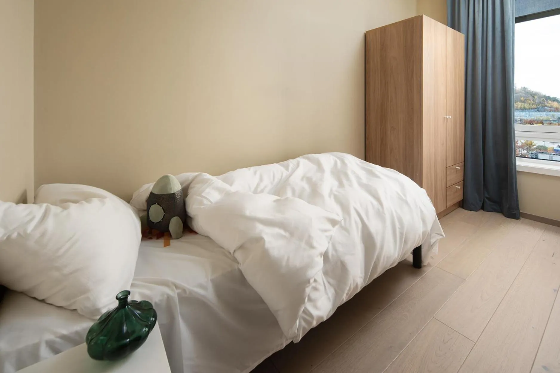 Bedroom, Bed in BJØRVIKA APARTMENTS, Opera Area, Oslo city center