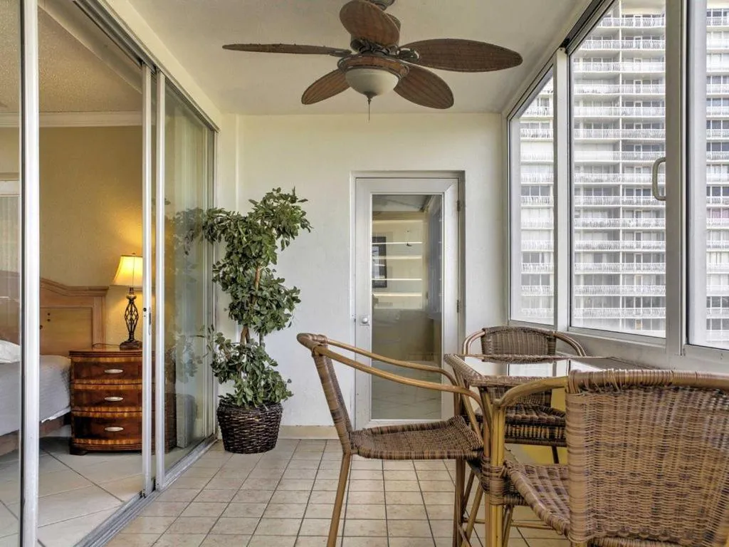 Balcony/Terrace in Oceanview on SAND located in Ocean Manor Resort Fort Lauderdale Beach 2 bed 2 bath spacious corner unit partial ocean view