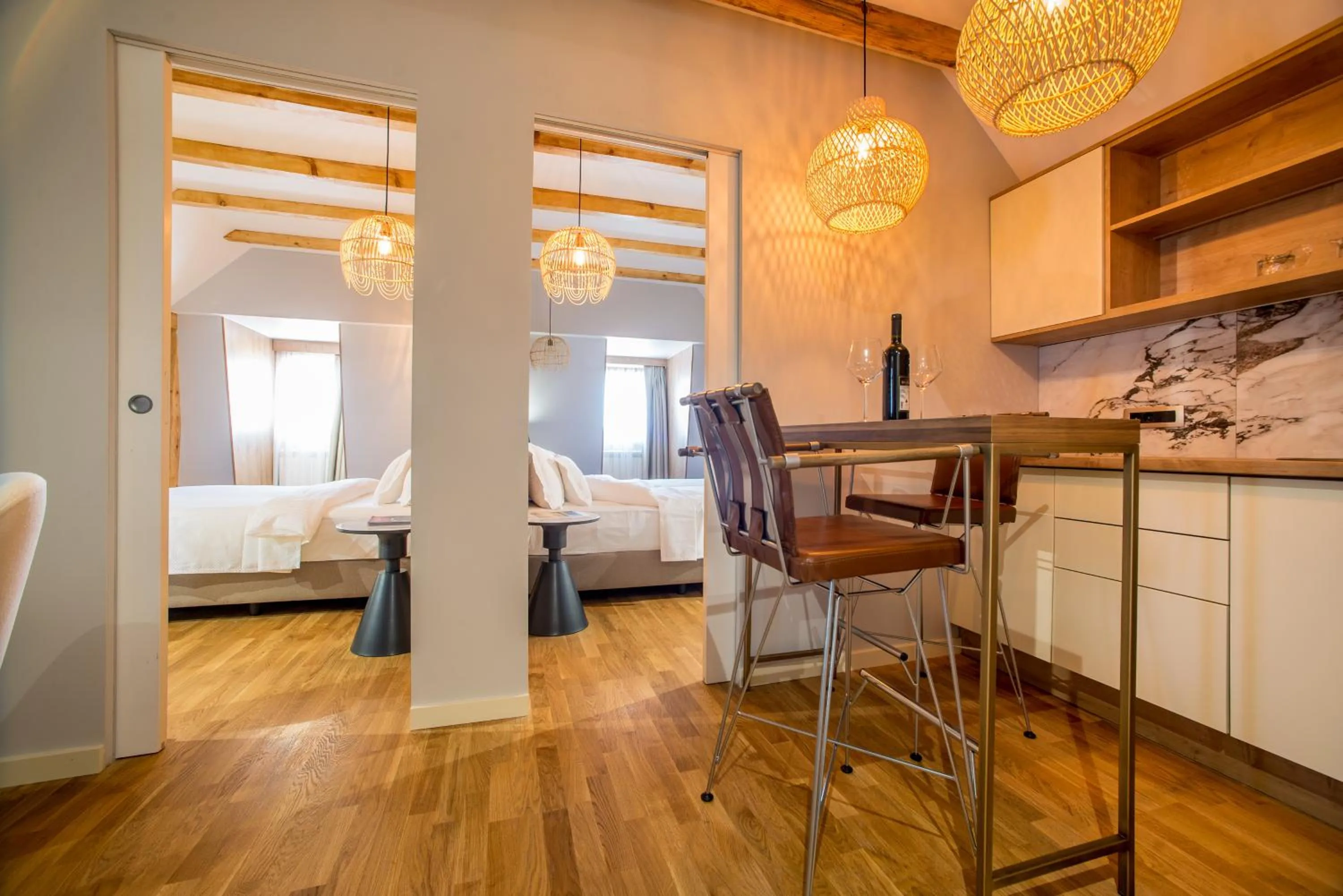 Dining area, Bed in Ski Hotel