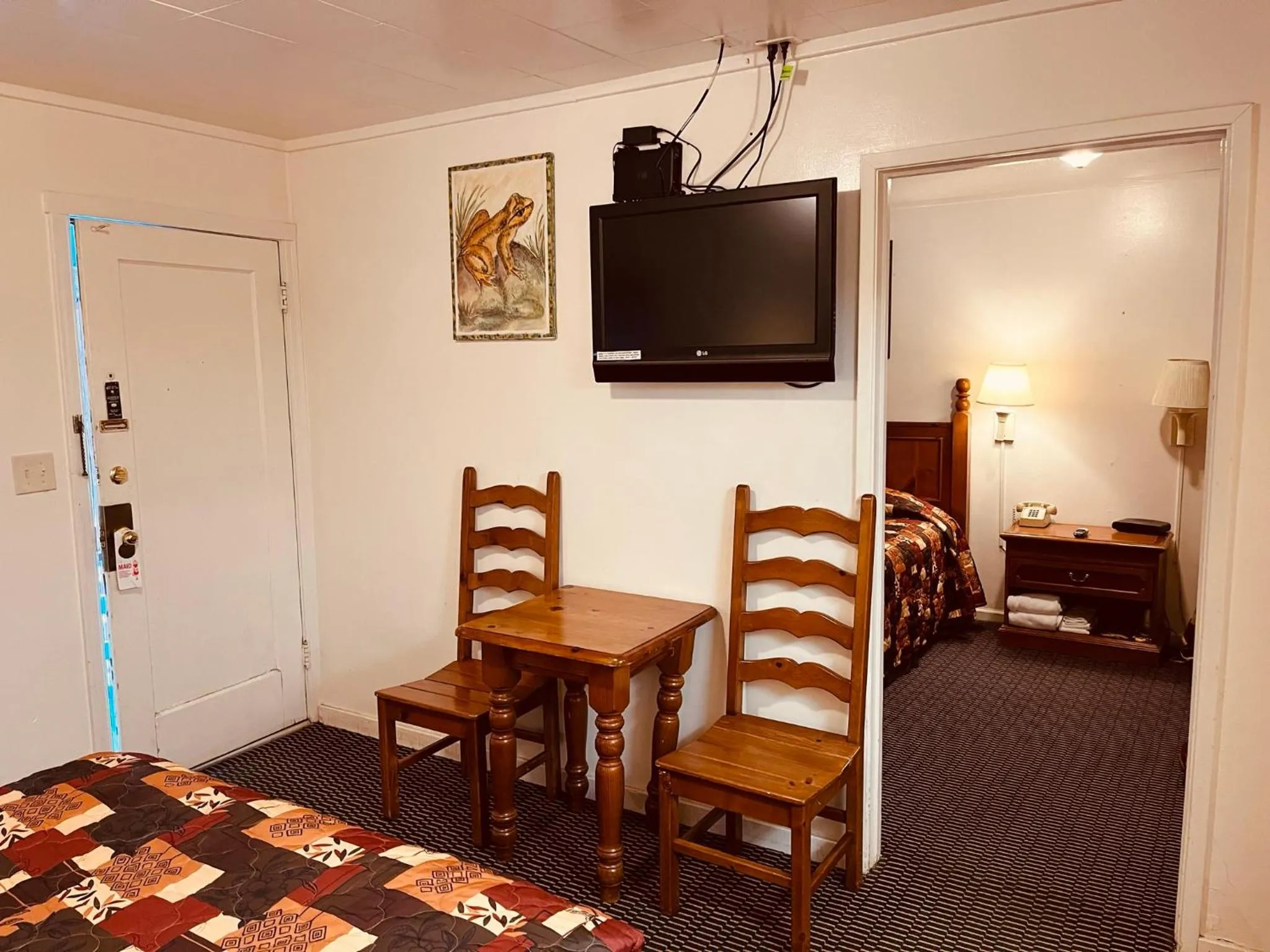 Photo of the whole room, Bed in Jumping Frog Motel