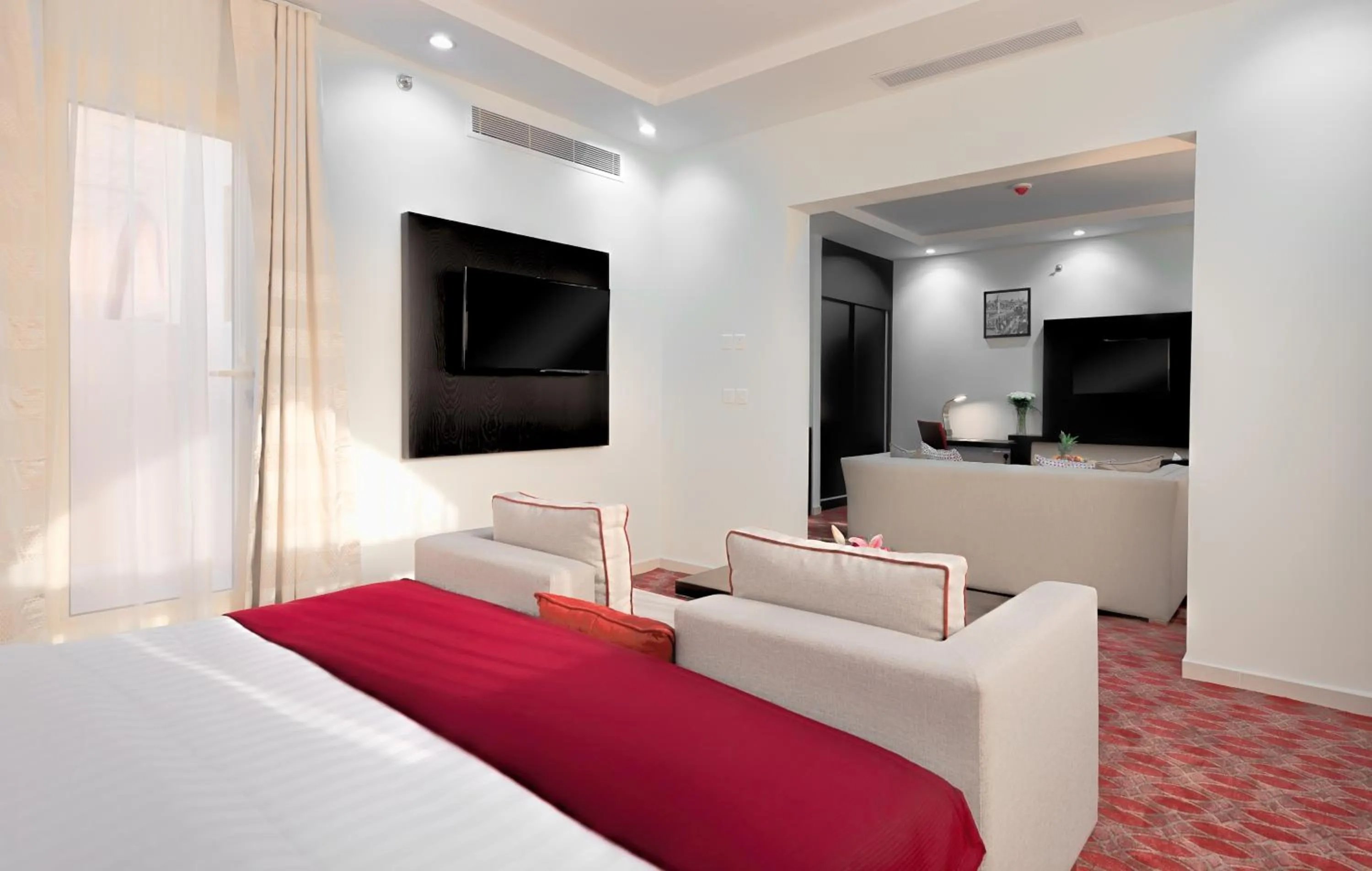 Communal lounge/ TV room, Bed in Al Joud Hotel Makkah