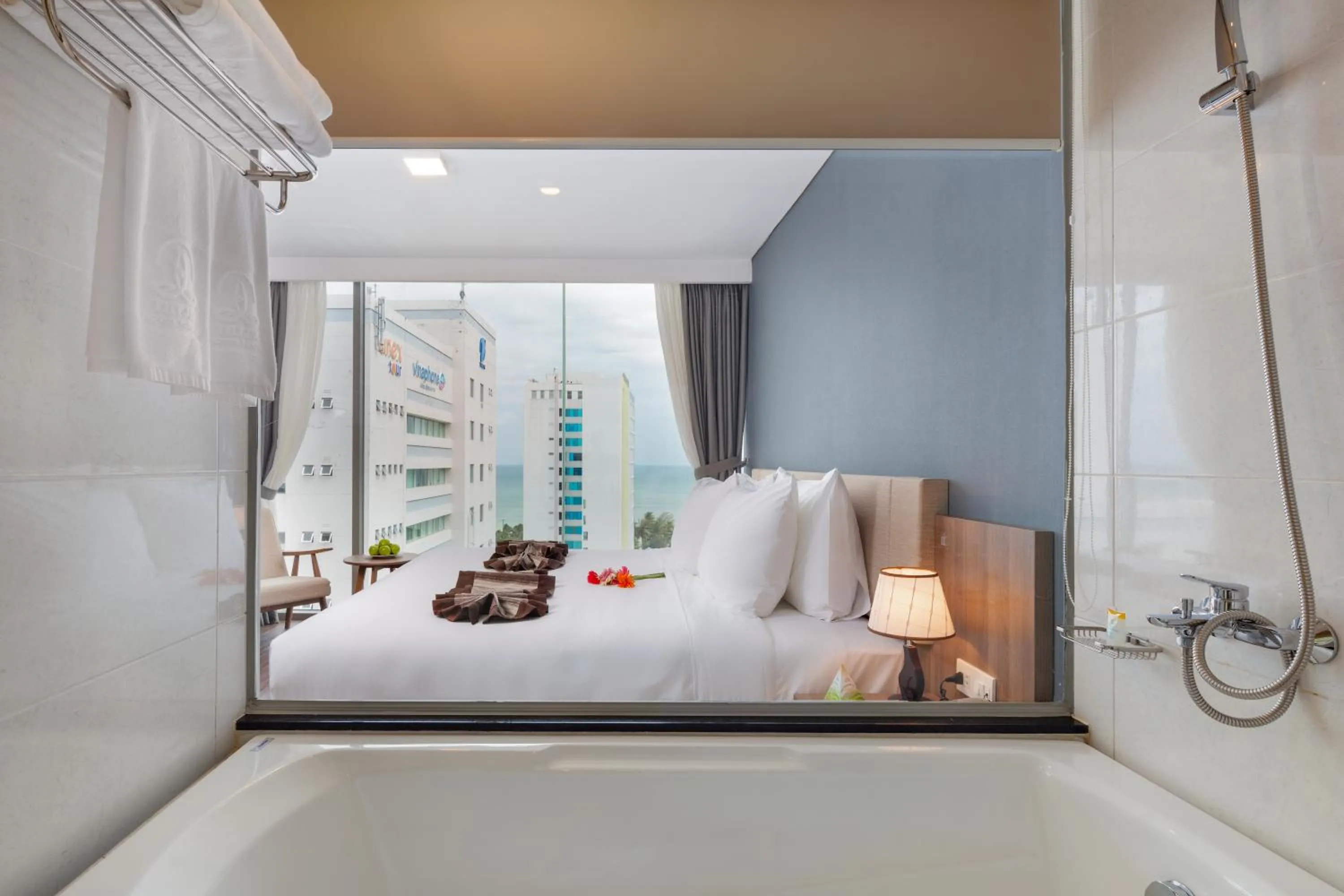 Bathroom, Bed in Libra Hotel Nha Trang
