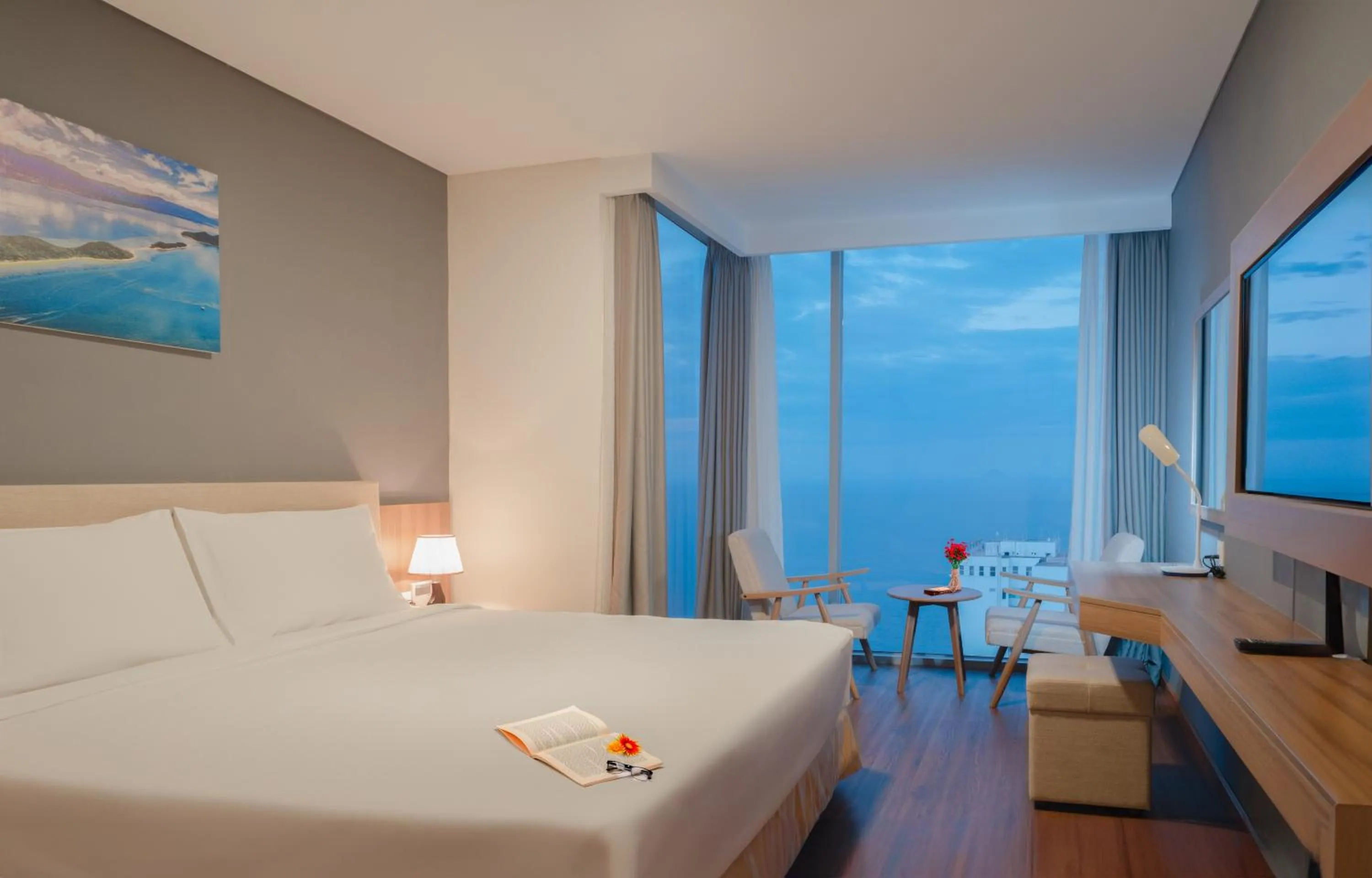 View (from property/room), Bed in Libra Hotel Nha Trang