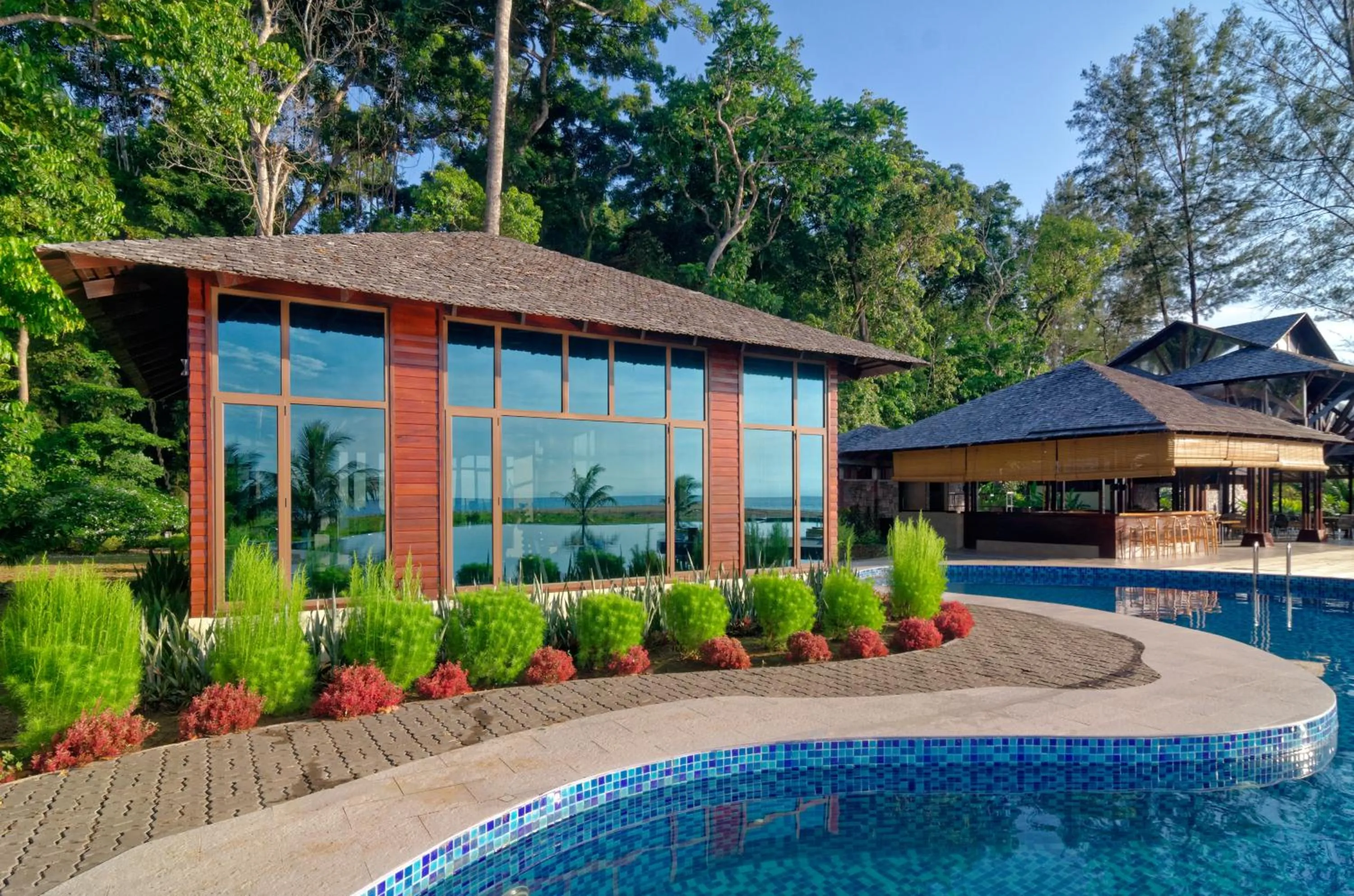 Pool view in Borneo Eagle Resort