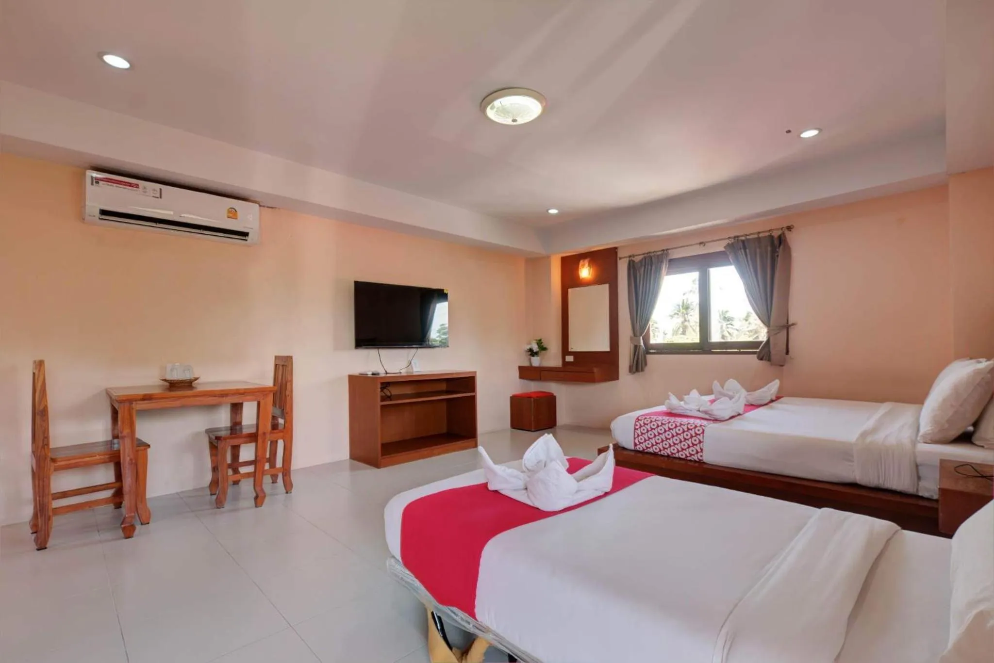 Living room, Bed in Rak Samui Residence