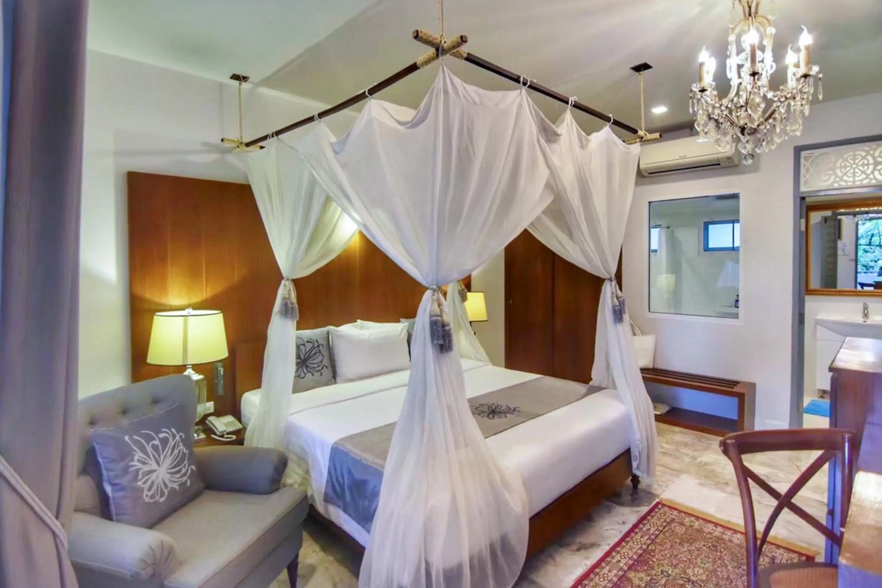 Seating area, Bed in Villa Amphawa