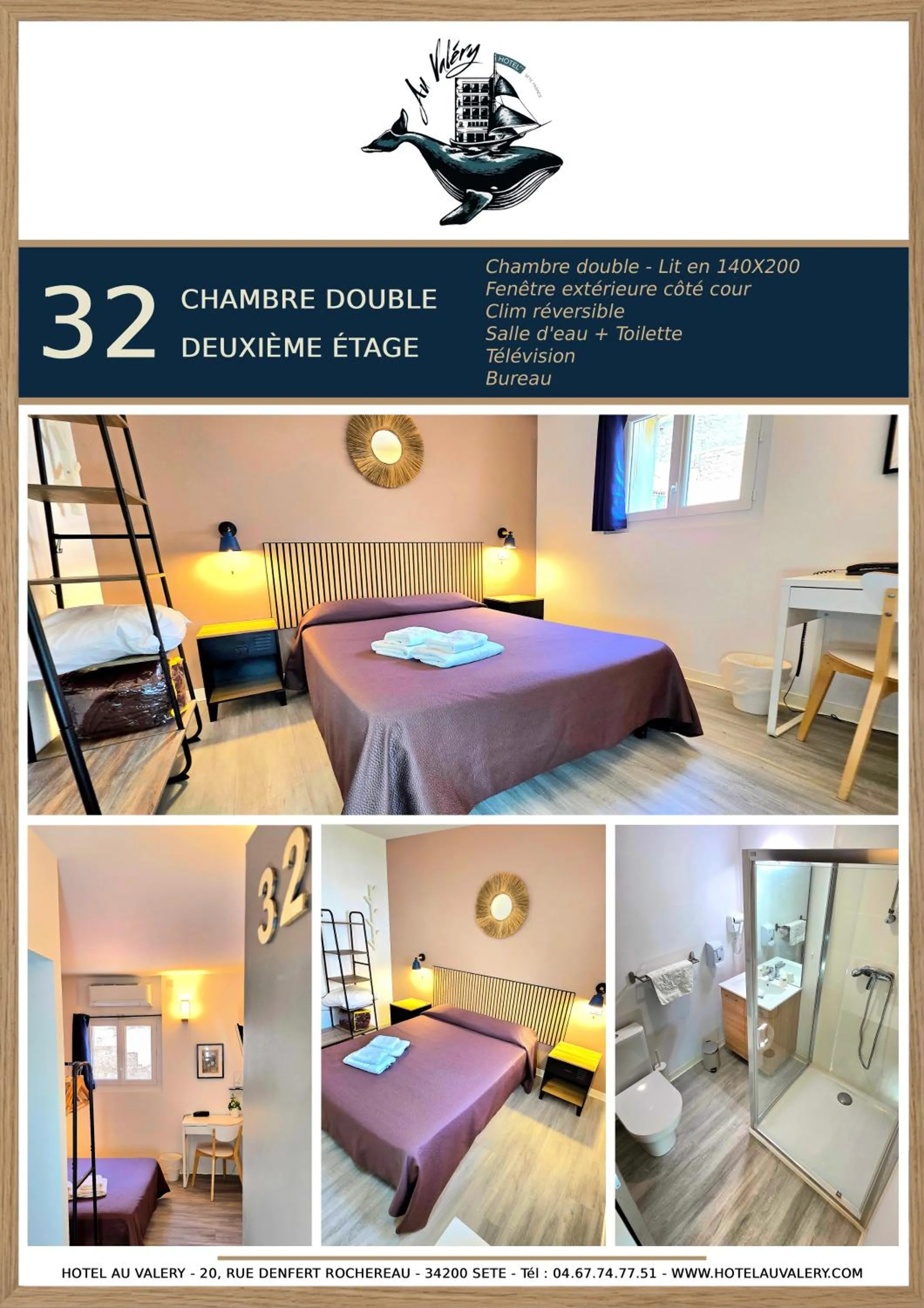 Shower, Bed in Hôtel Au Valéry