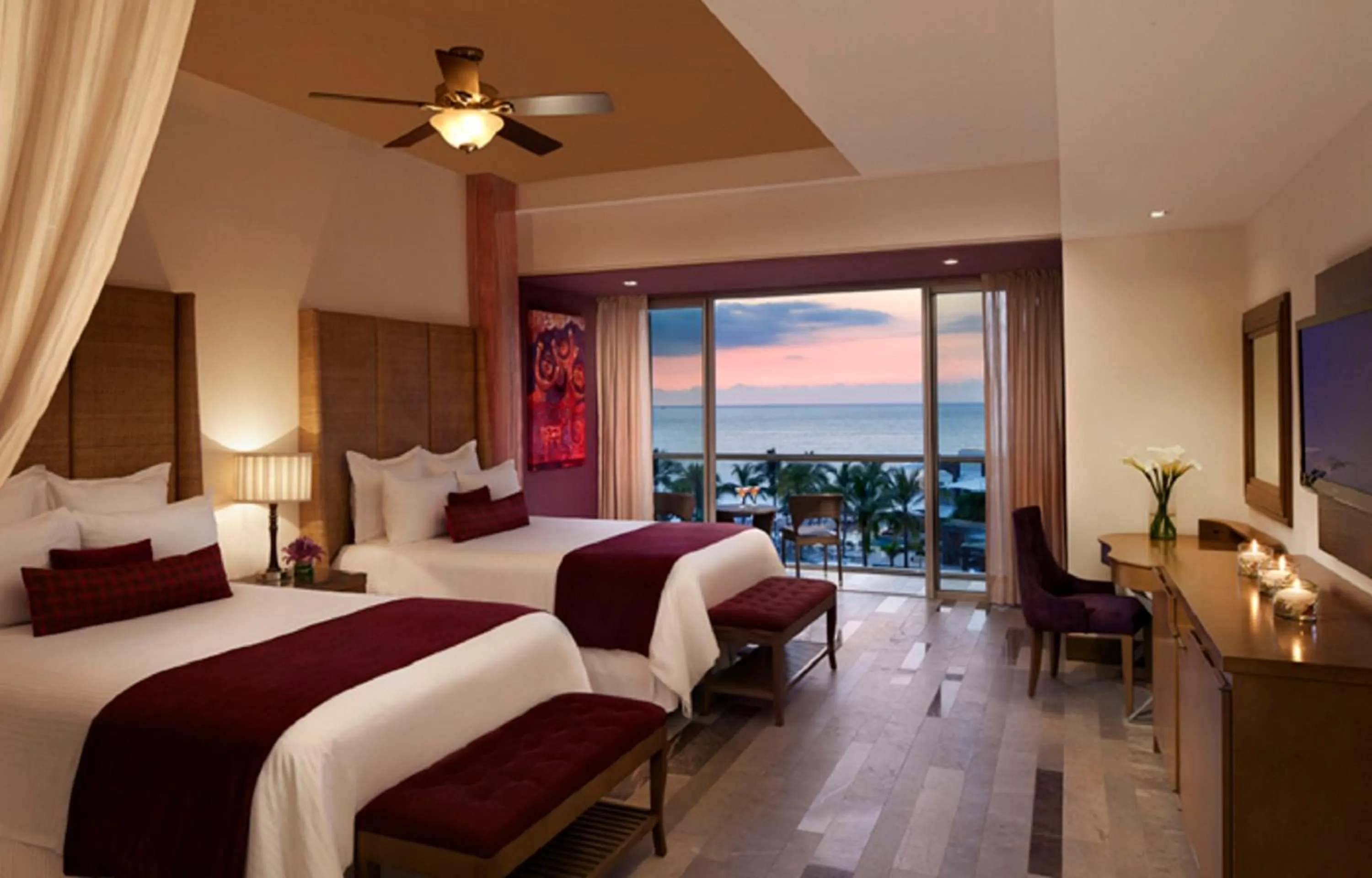 View (from property/room), Bed in Secrets Vallarta Bay Resort & SPA - Adults Only