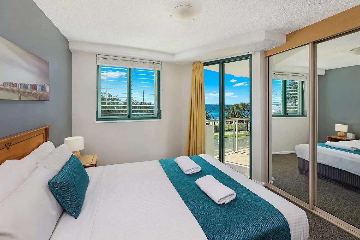 Bedroom, Bed in Grand Palais Boolarong Beachside Apartments