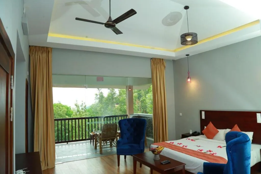 Balcony/Terrace, Bed in Oxygen Resorts Thekkady